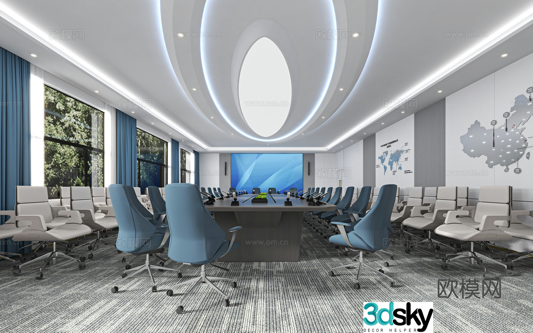 Modern conference room 3d model
