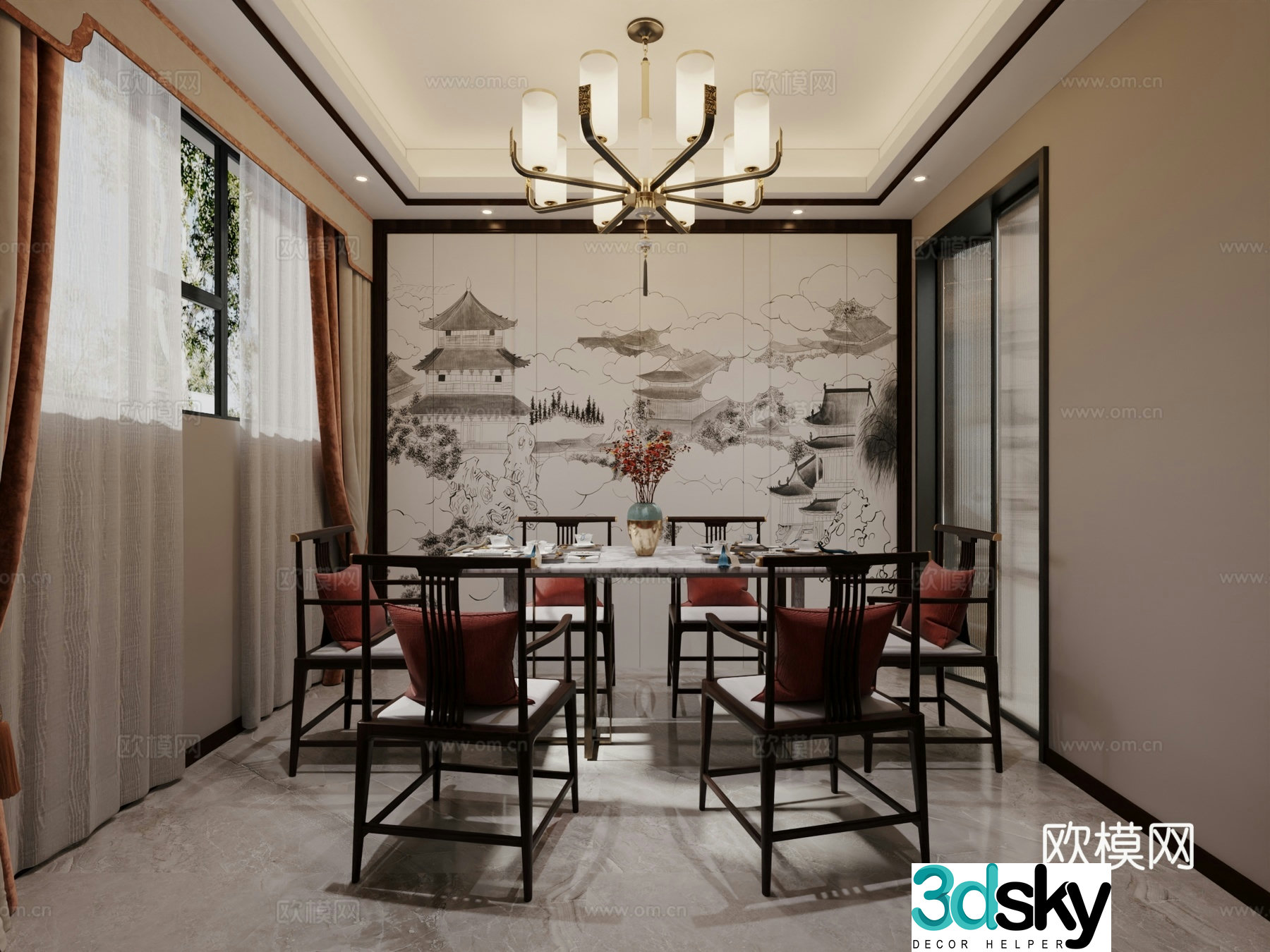 New Chinese restaurant 3D model