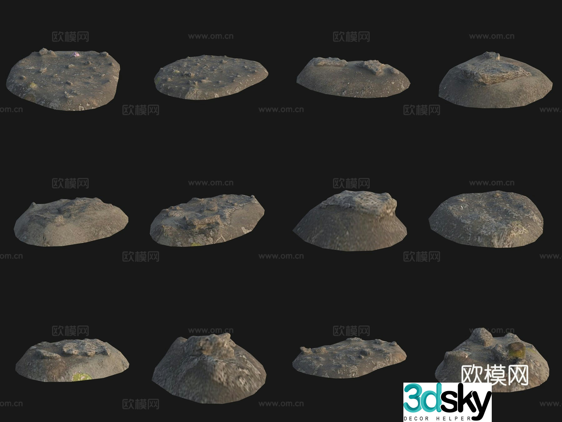 3D model of stone pile sand and stone