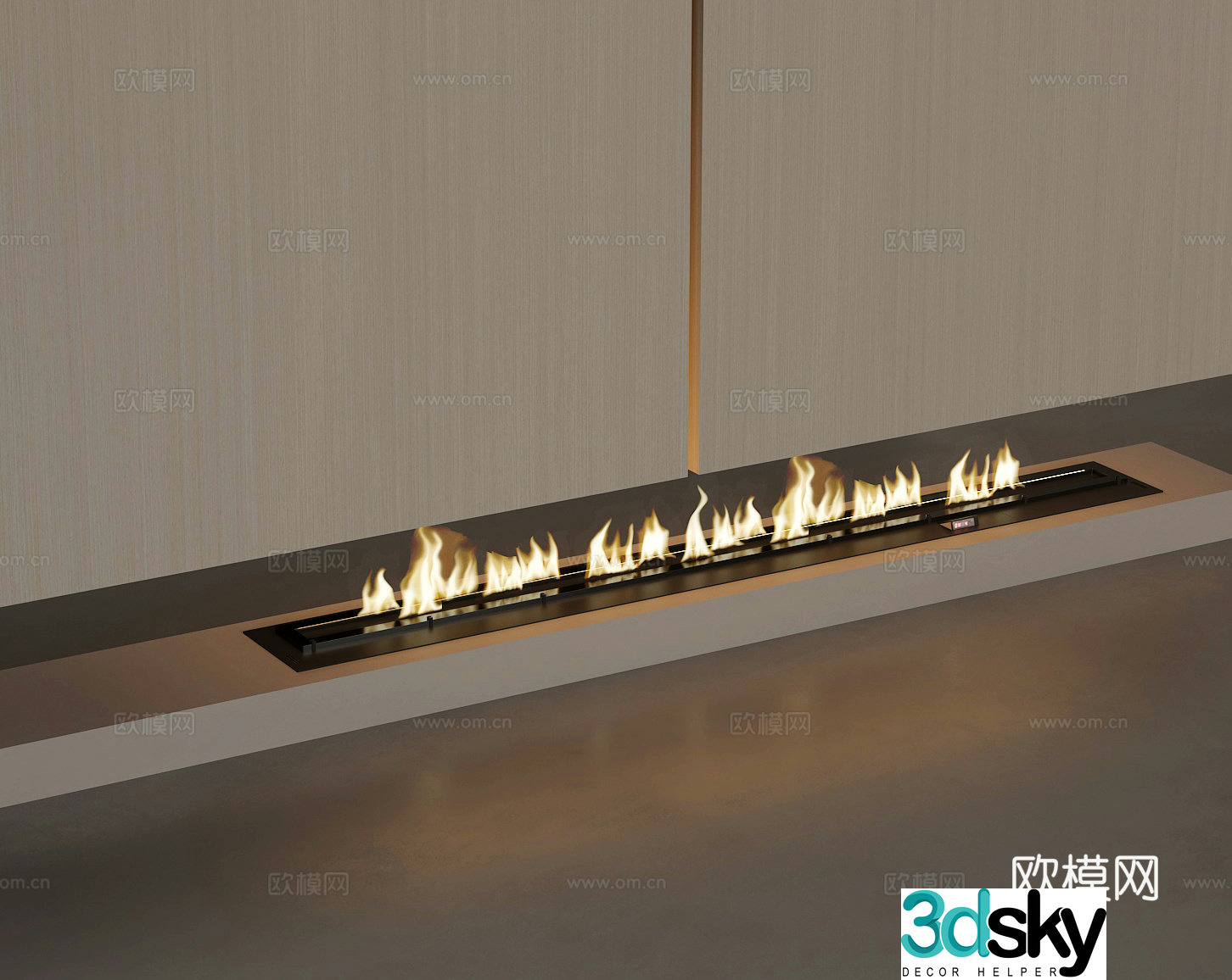 Modern electronic fireplace 3d model