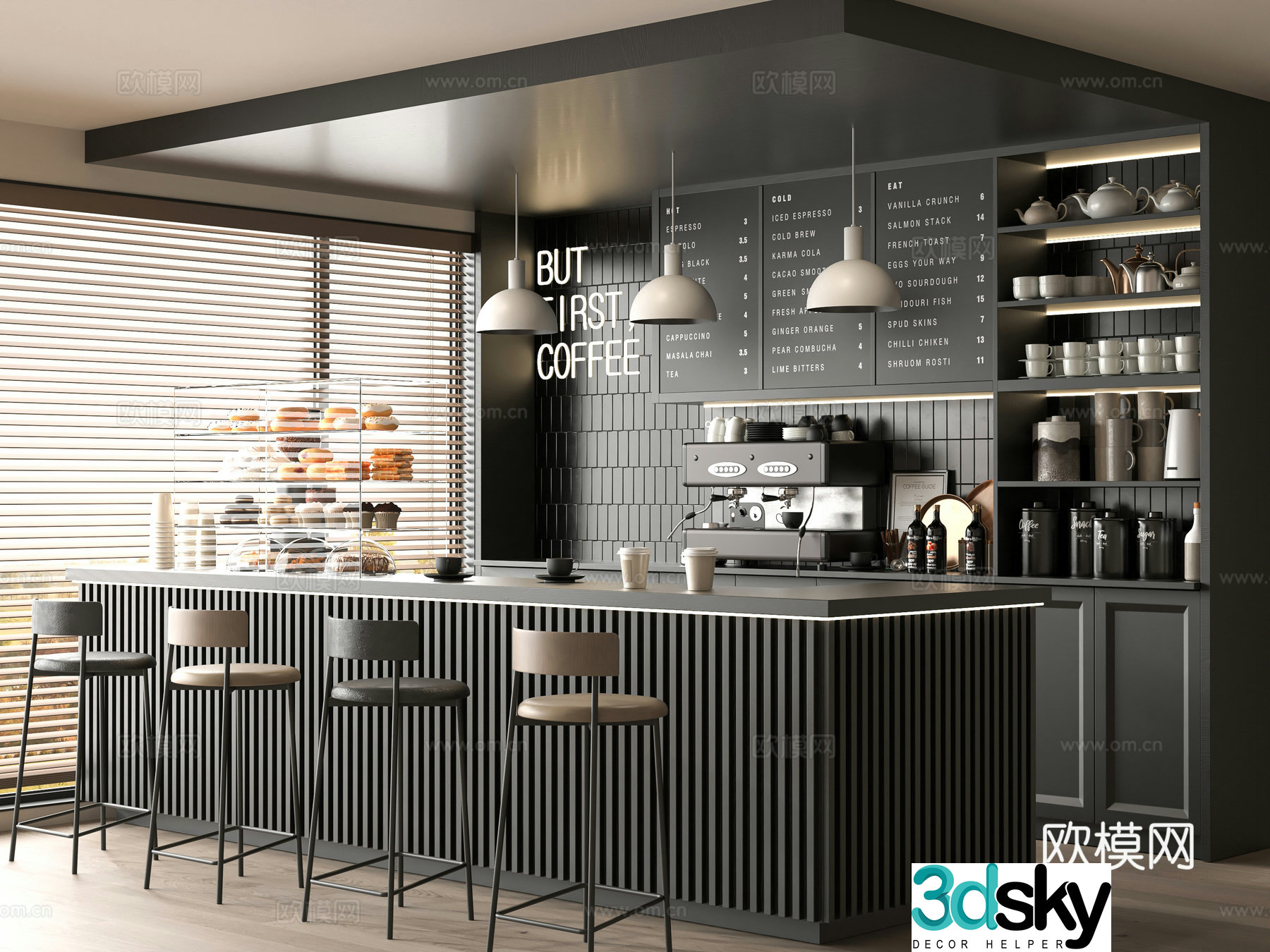 Modern cafe 3d model
