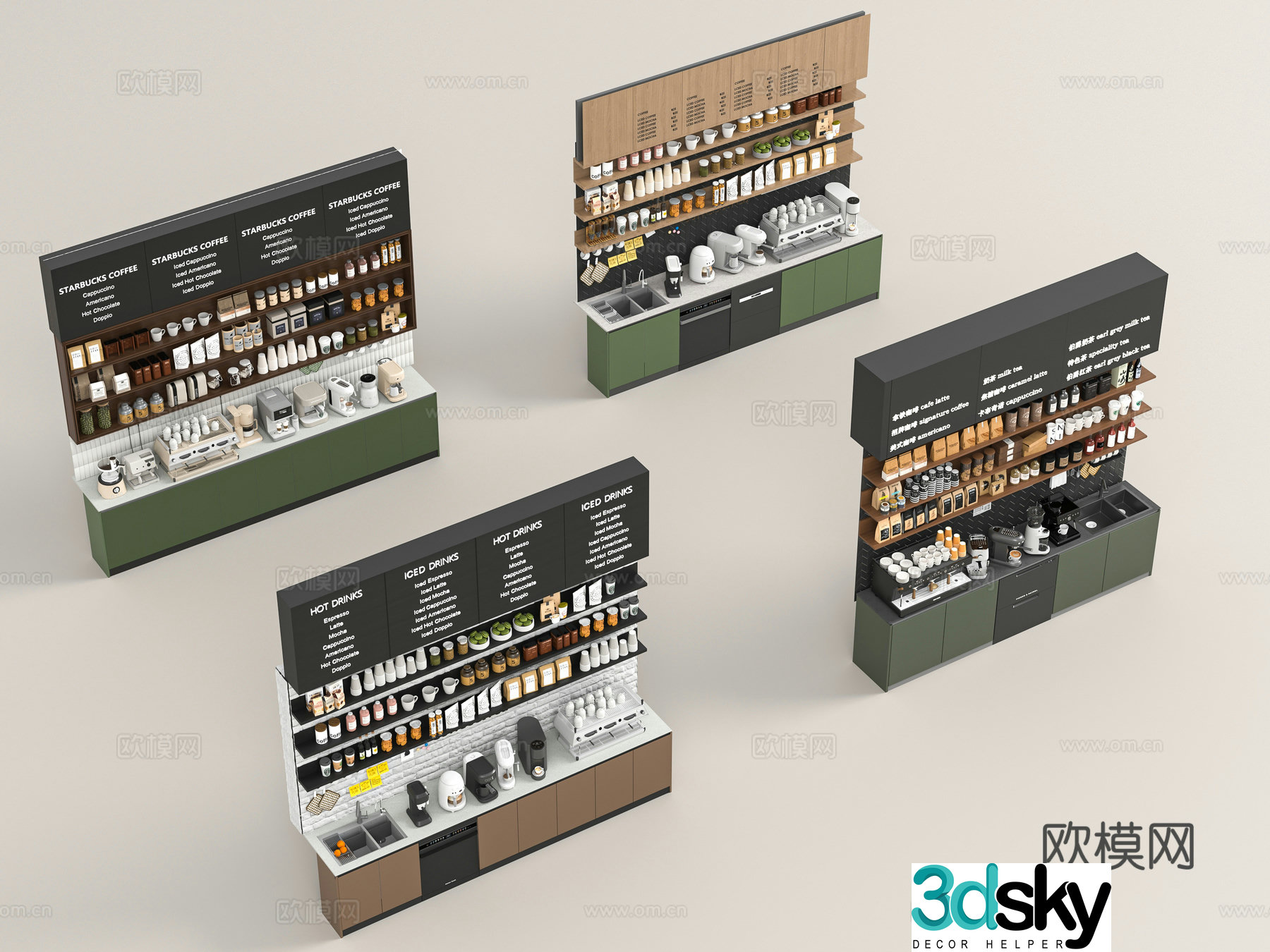 Modern cafe workbench 3d model