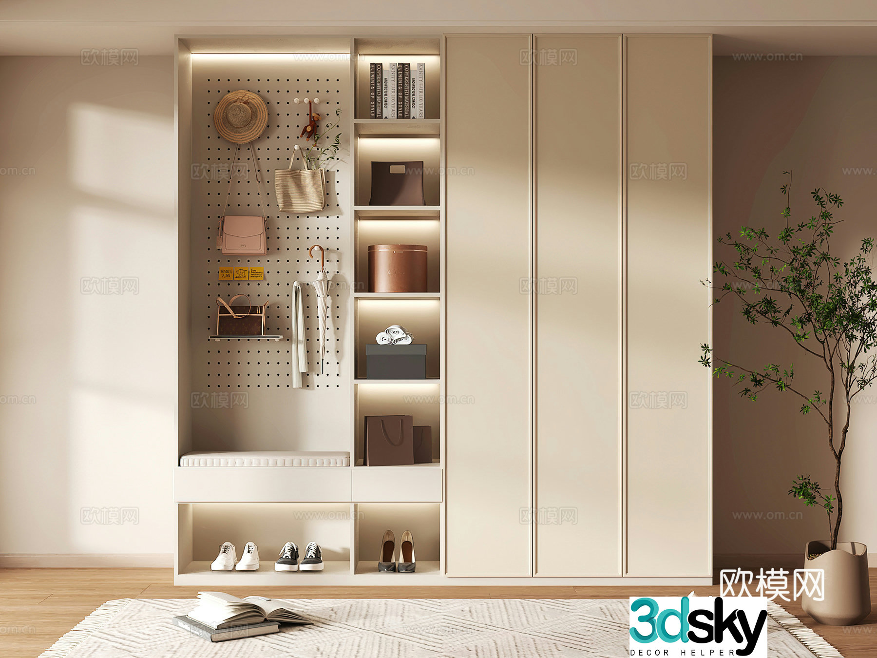 Shoe cabinet design shoe cabinet partition shoe cabinet porch shoe cabinet shoe cabinet rendering 3D model