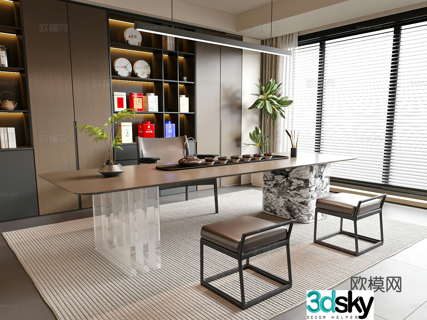 Modern Italian tea room Office tea room Villa tea room Tea room Tea room cabinet 3d model