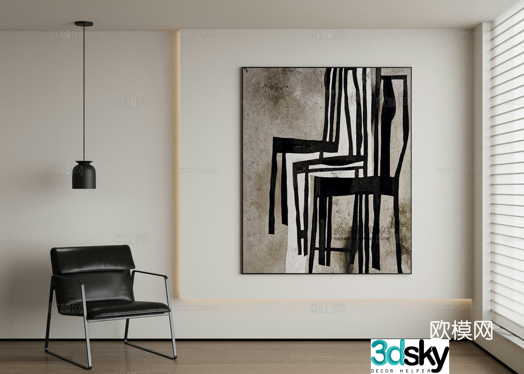 Modern decorative painting 3d model