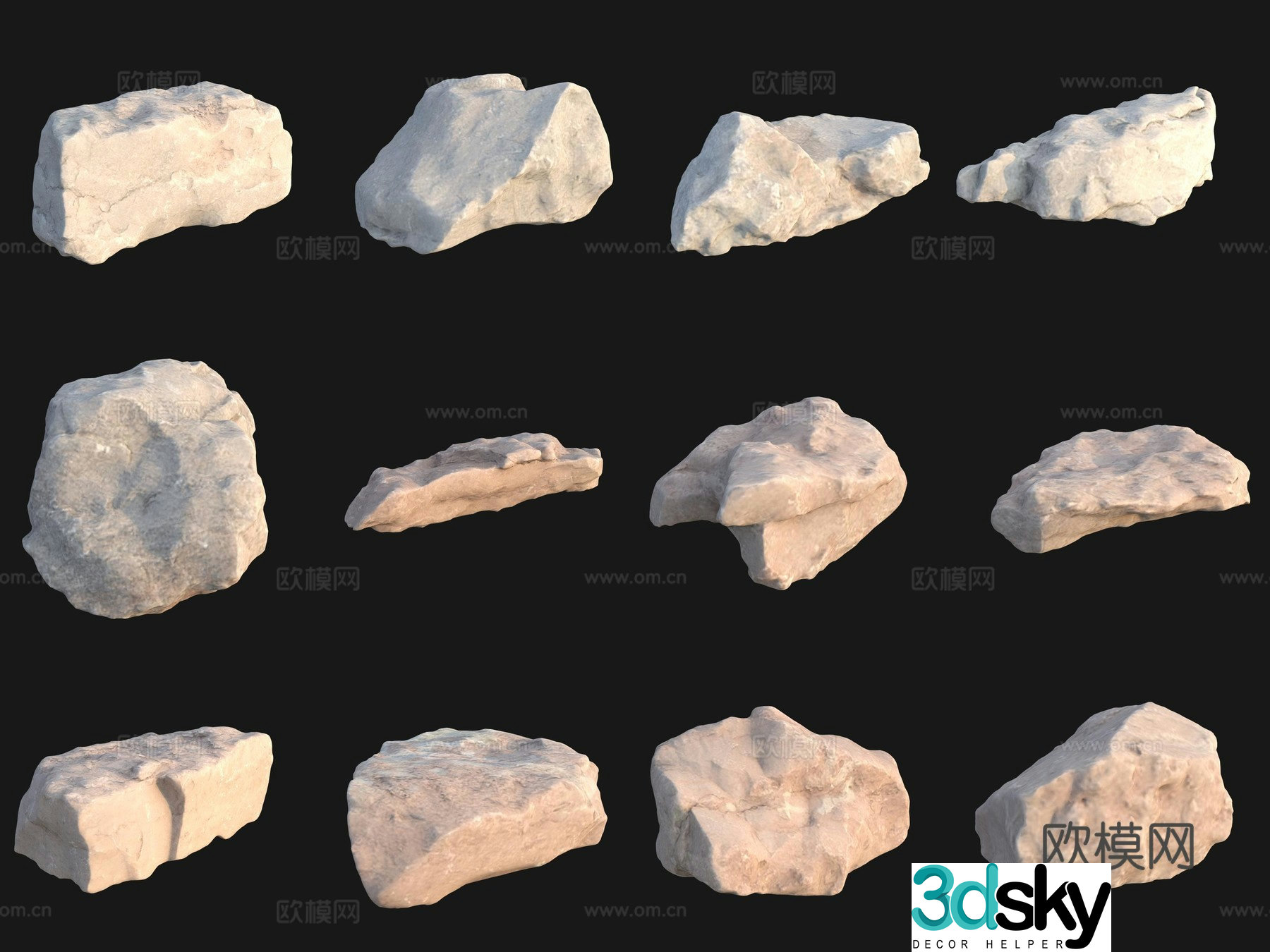 Rock big stone 3d model