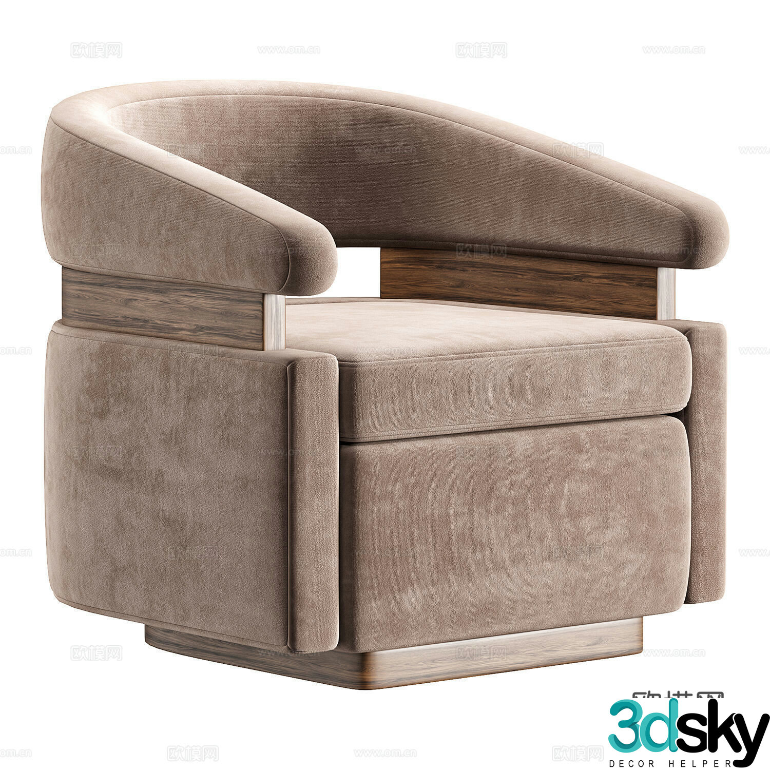 Modern single sofa casual sofa 3d model