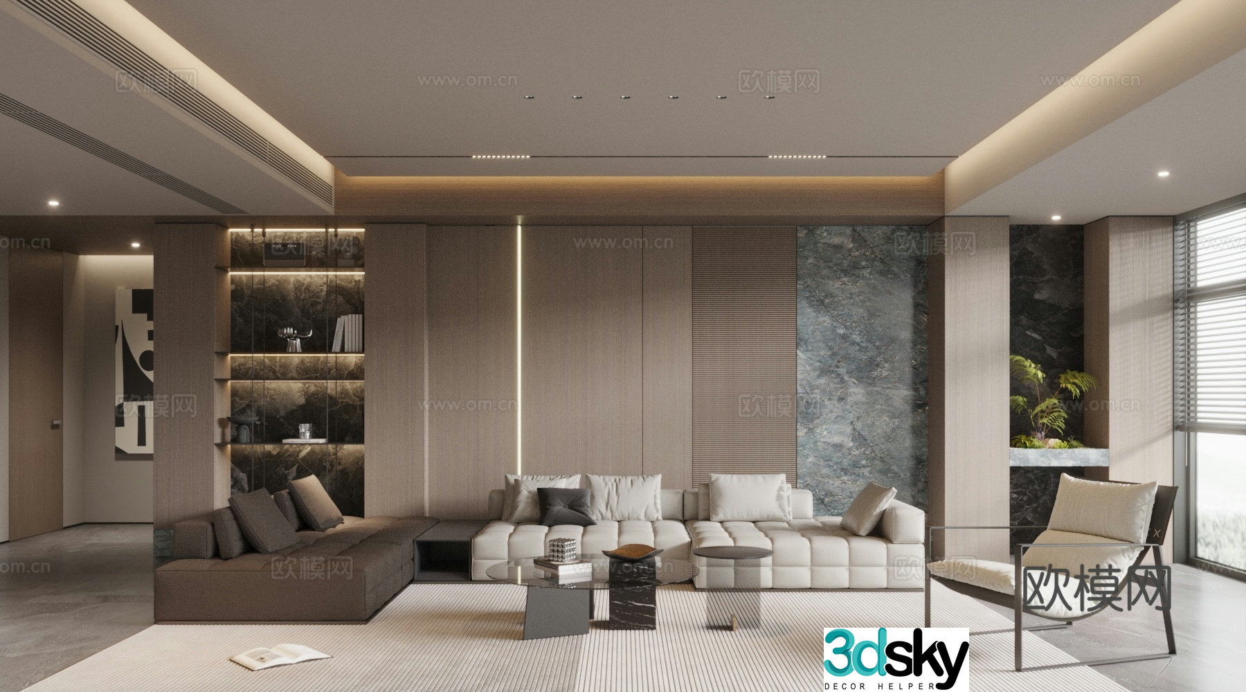 Modern home living room 3d model design 3d model