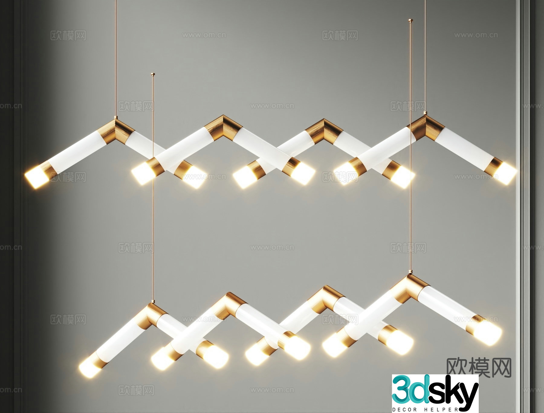Modern Chandeliers Long Strip Chandeliers Restaurant Chandeliers Art Chandeliers 3D Model
