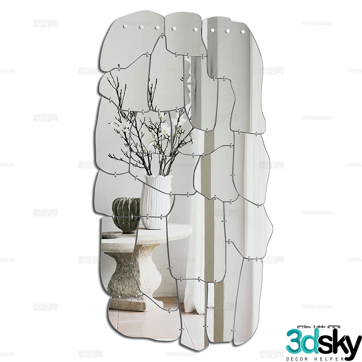 Mirror Decorative mirror Full-body mirror Clothes changing mirror Special-shaped mirror Mirror hanging decoration Mirror wall decoration 3D model