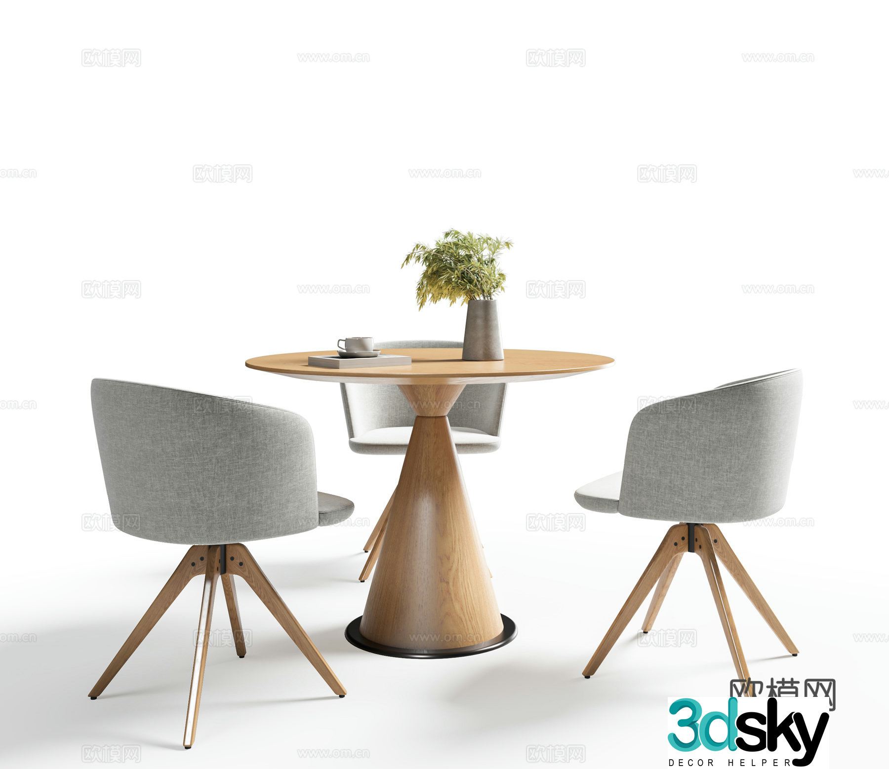 Modern wali leisure table and chairs Modern coffee table and chair Solid wood negotiation table and chair Leisure area table and chair Dining 3D model