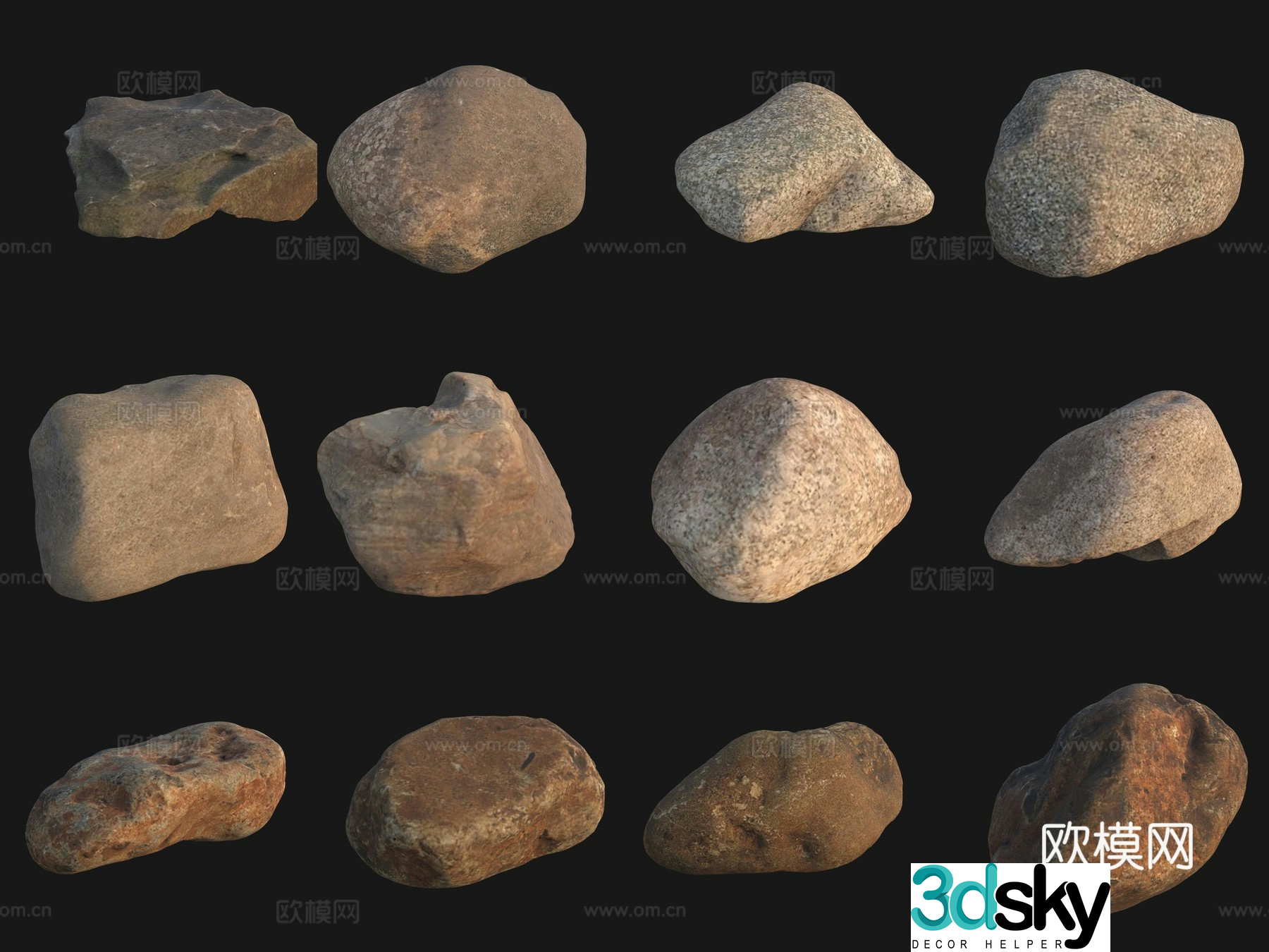 Rock big stone 3d model