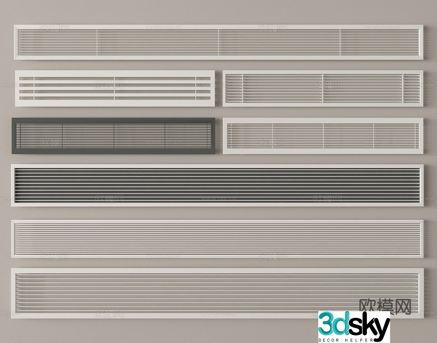 Air conditioning air outlet exhaust 3D model
