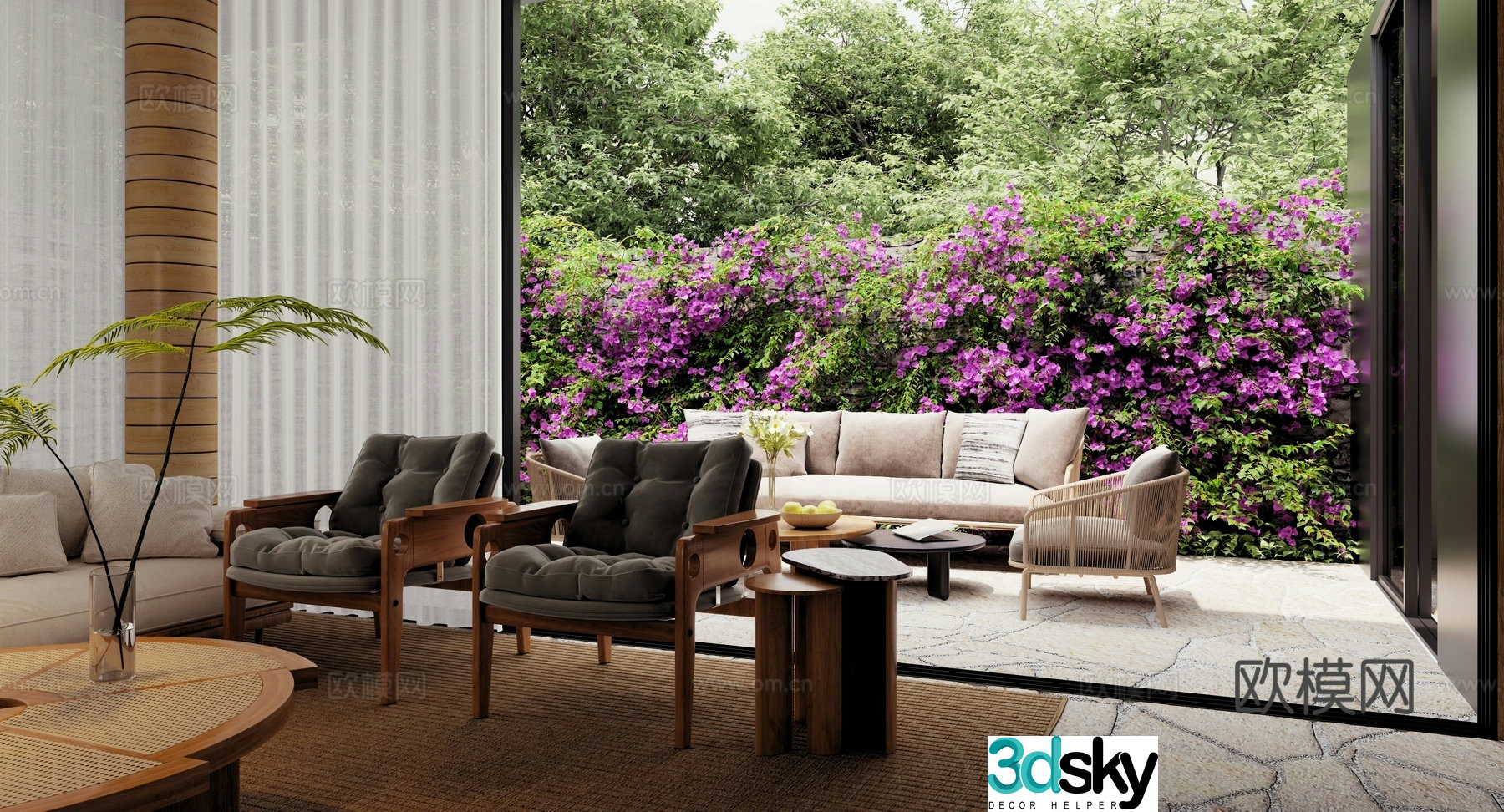 Living and dining room 3d model