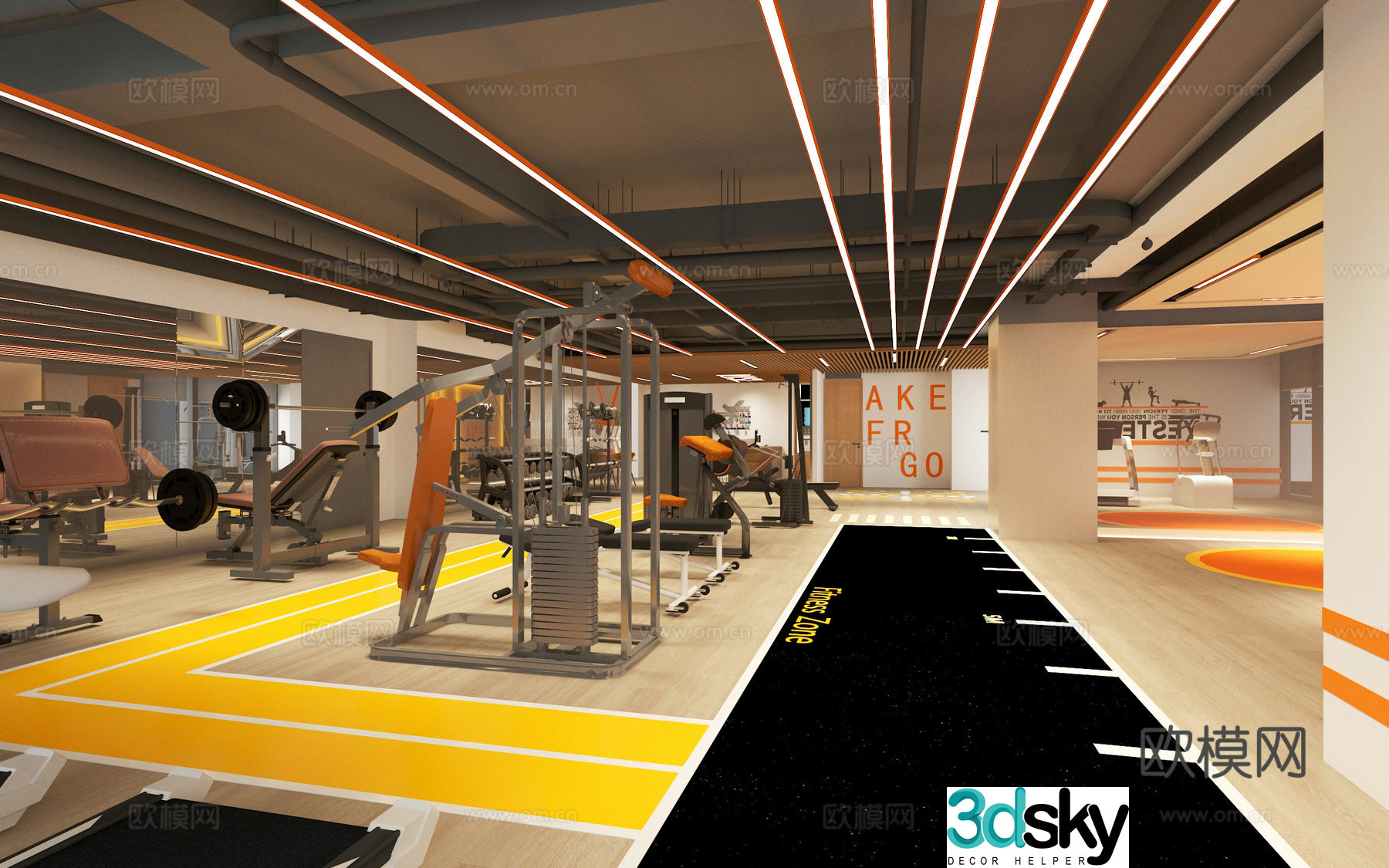 Industrial gym 3d model