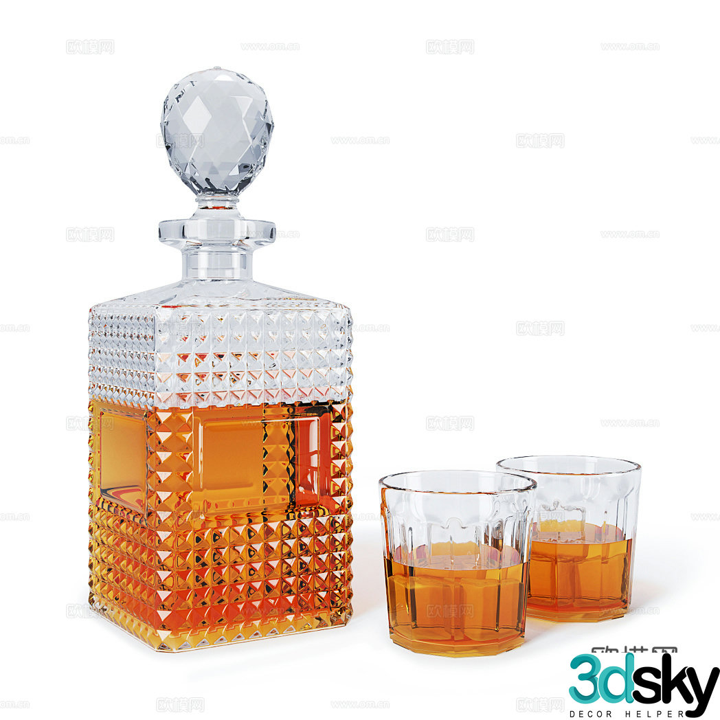 Wine ornaments wine glass wine bottle red wine foreign wine wine cabinet ornaments dining table ornaments 3D model