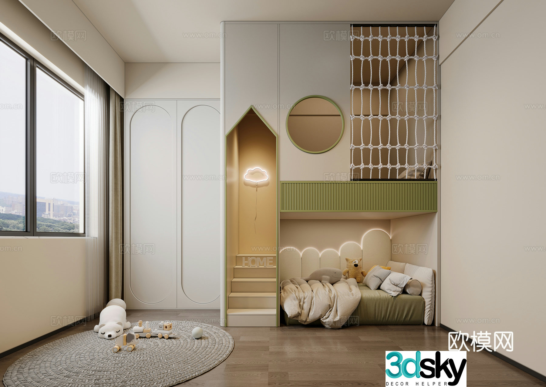 Modern children’s room 3d model