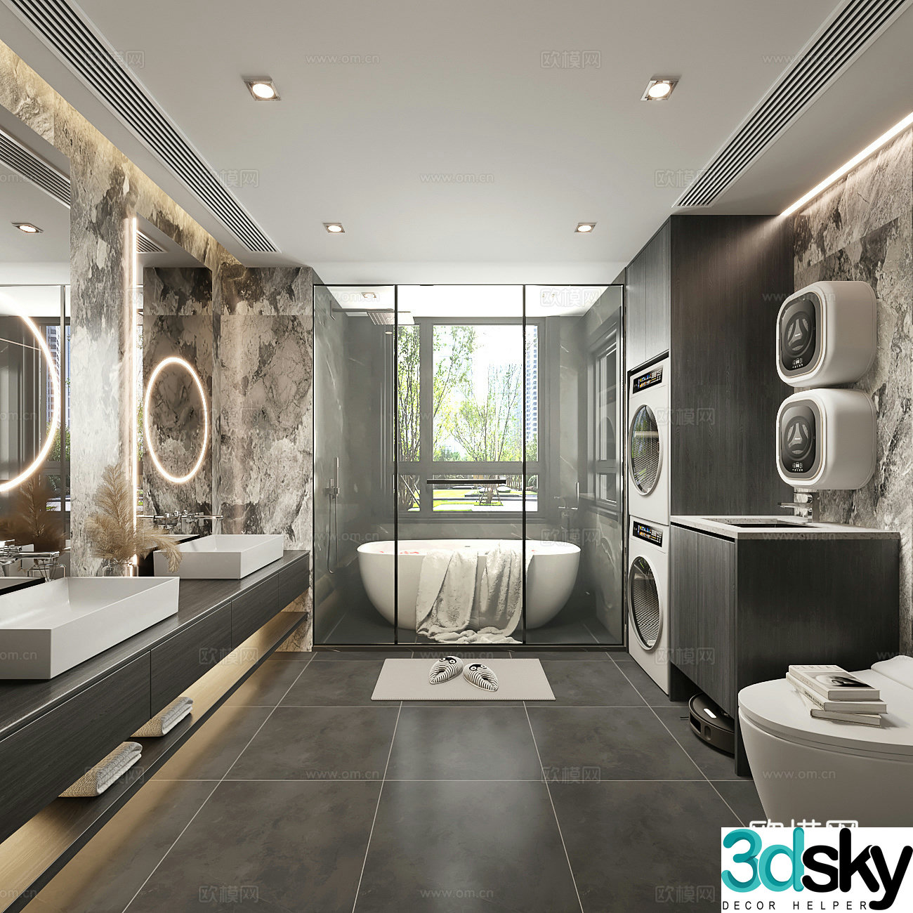 Modern premium bathroom 3d model