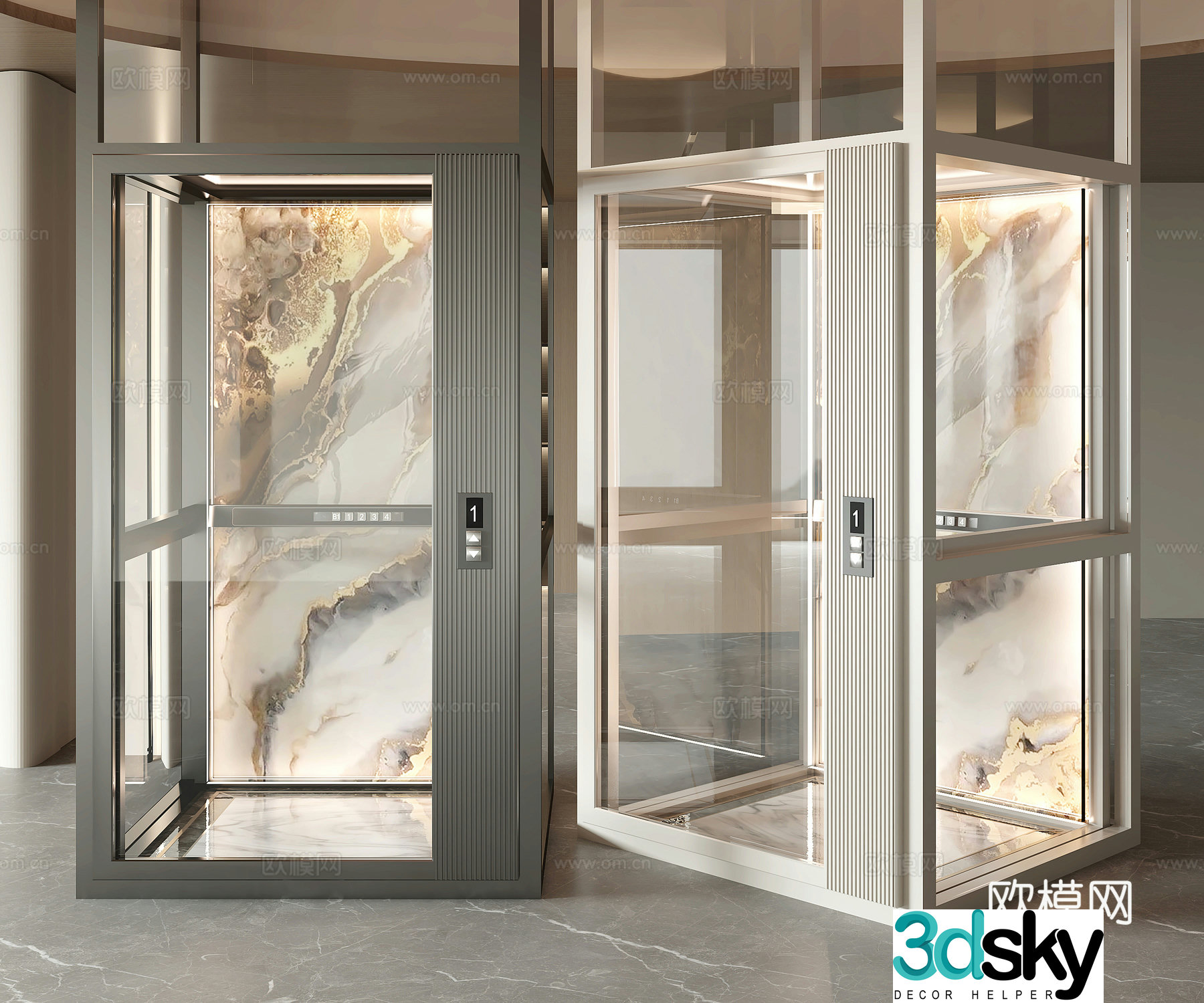 Modern elevator 3d model