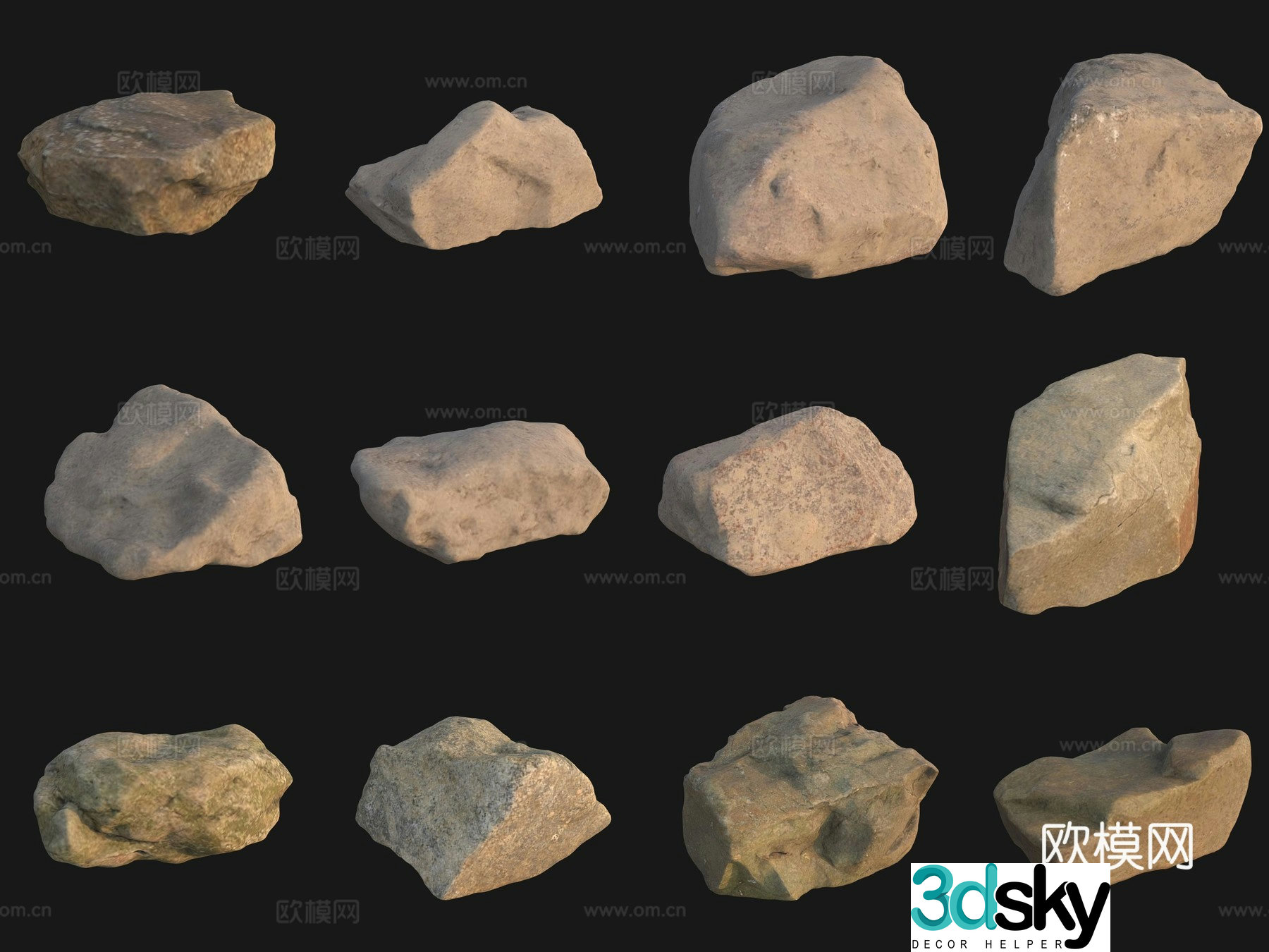 Rock big stone 3d model