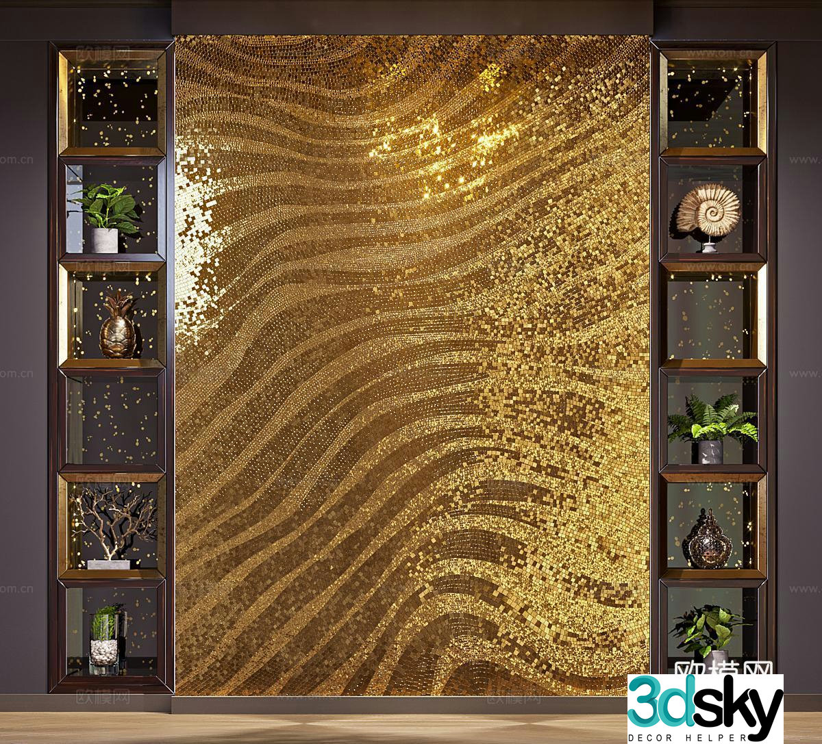 Italian background wall Light luxury background wall Luxury background wall Gold background wall Decorative background wall 3d model