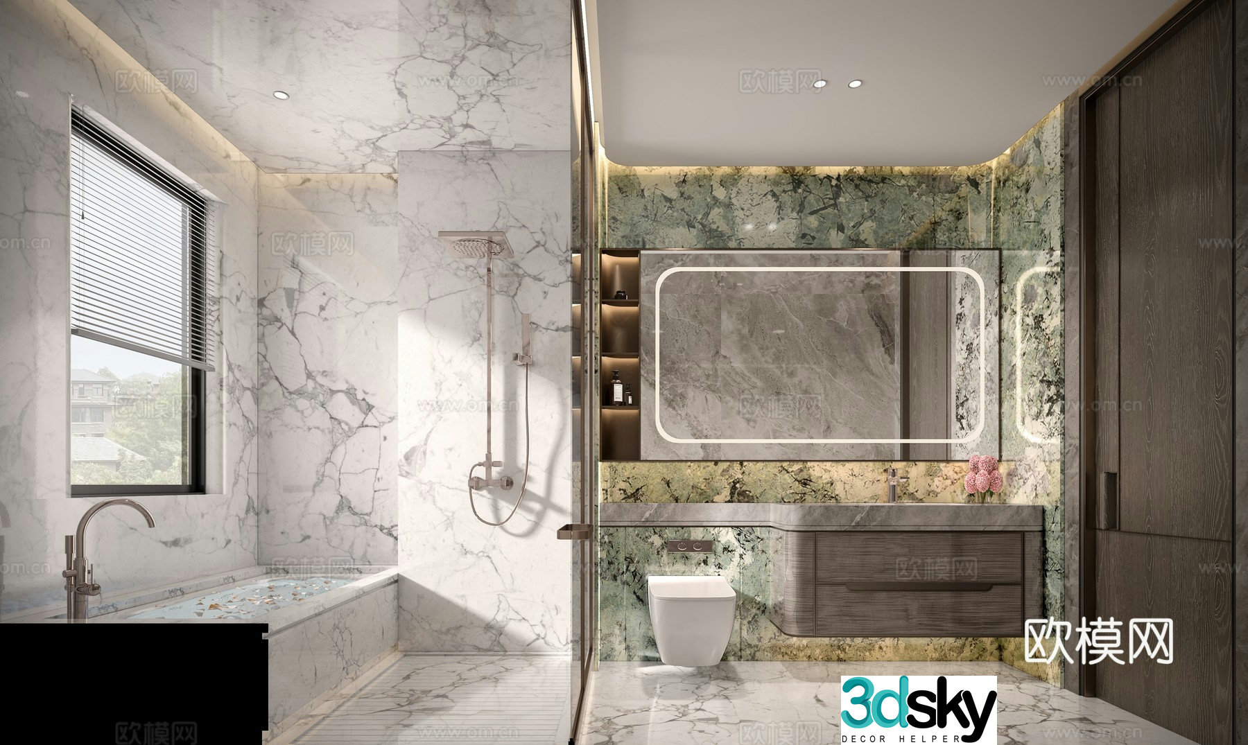 Modern villa bathroom 3d model