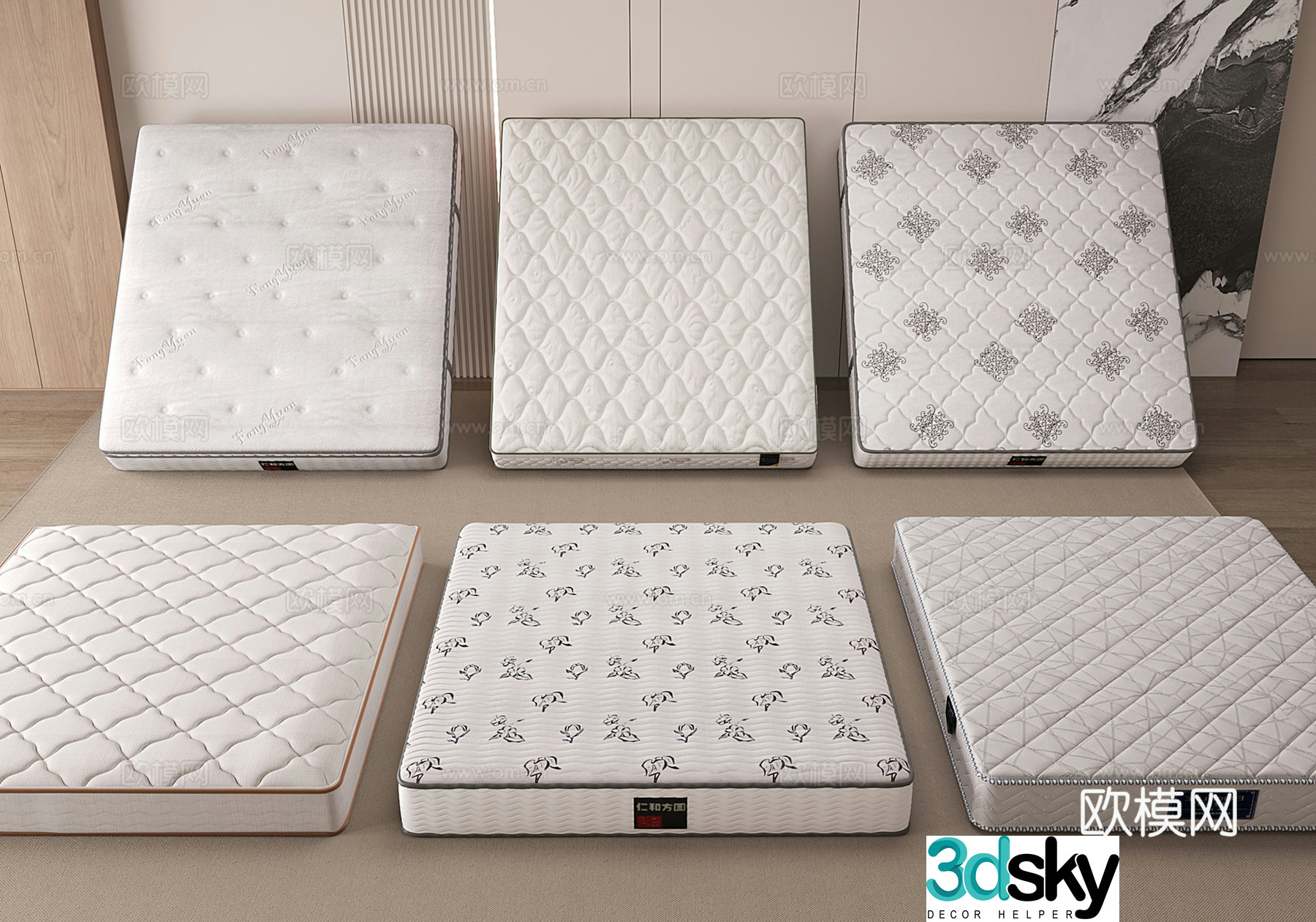 Modern bedding mattress Simmons 3d model