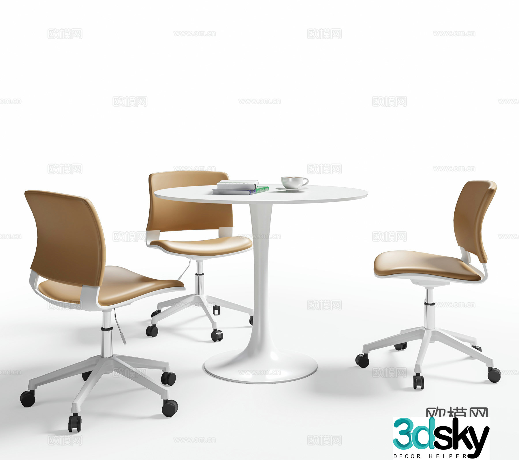 Modern casual table and chairs negotiation table and chairs chairs round table and chairs office desk and chair 3d model