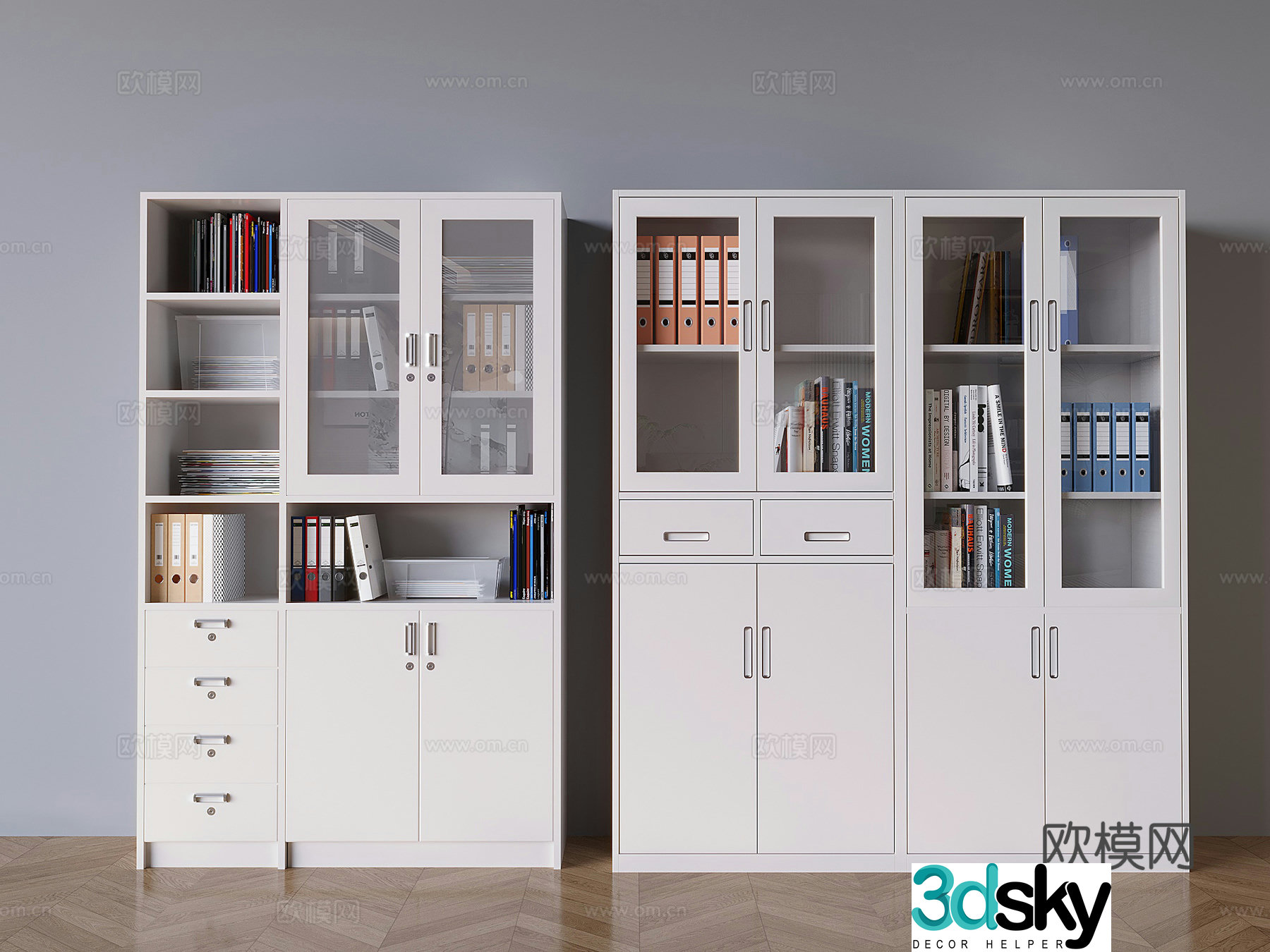 Glass file cabinet file cabinet office iron cabinet information cabinet file box 3D model