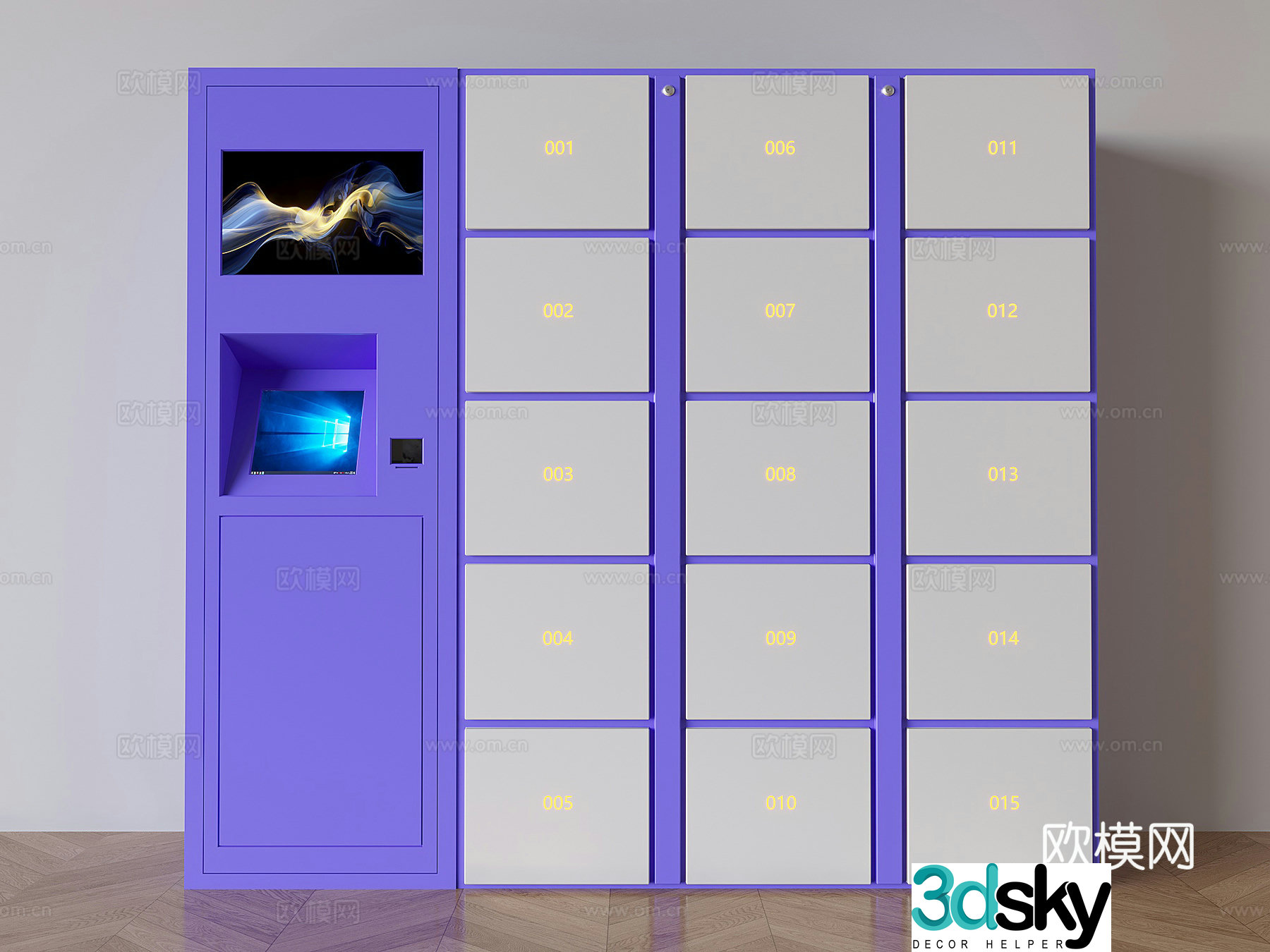 Supermarket smart storage cabinet storage cabinet express cabinet takeaway food pickup cabinet 3D model