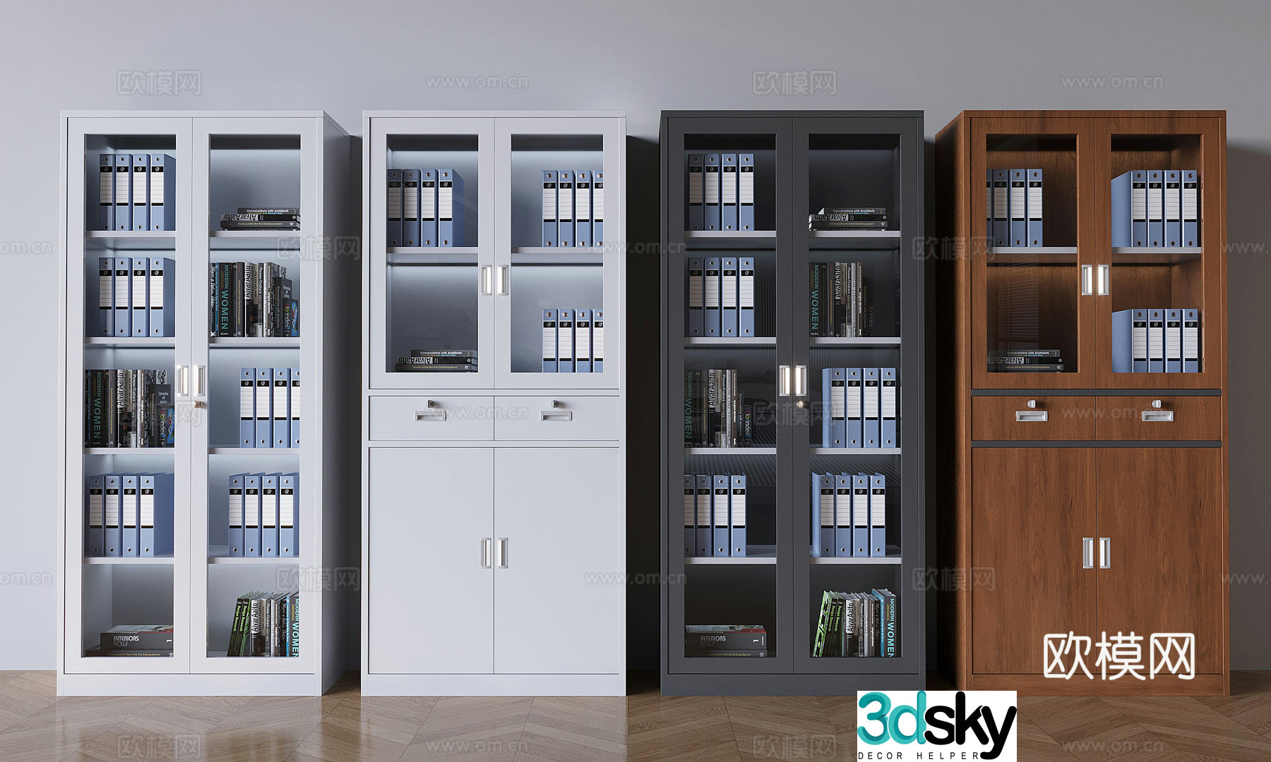 Middle-aged document file cabinet office iron cabinet information cabinet file box 3D model