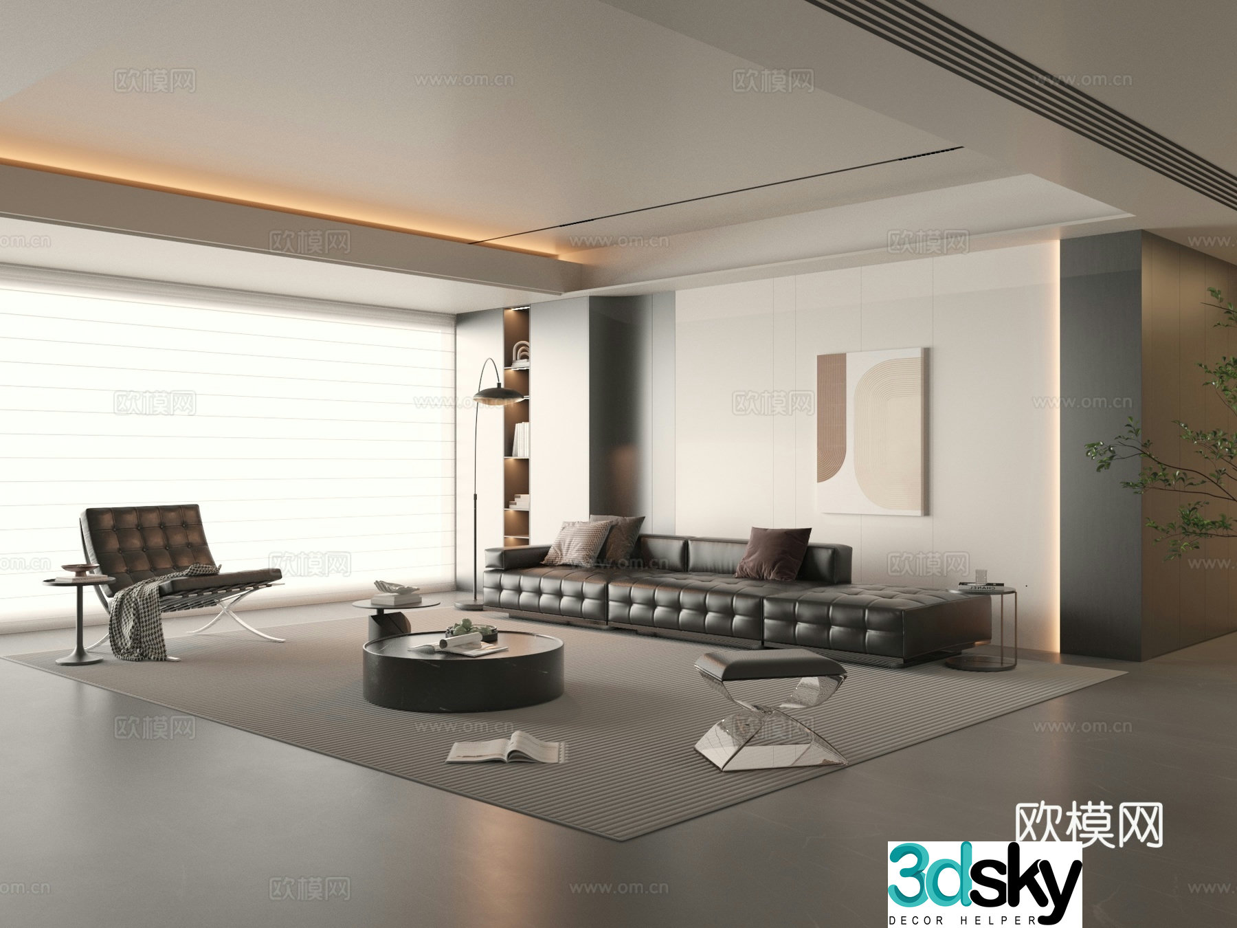 Modern Italian living room 3d model