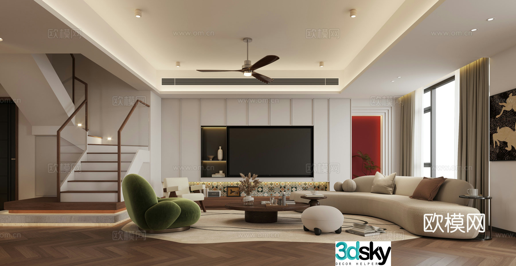 Middle-aged living room entrance sofa combination entrance water bar dining table 3D model