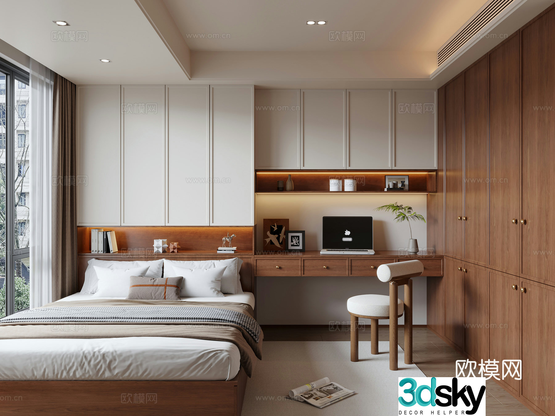 Middle style tatami bedroom 3d model