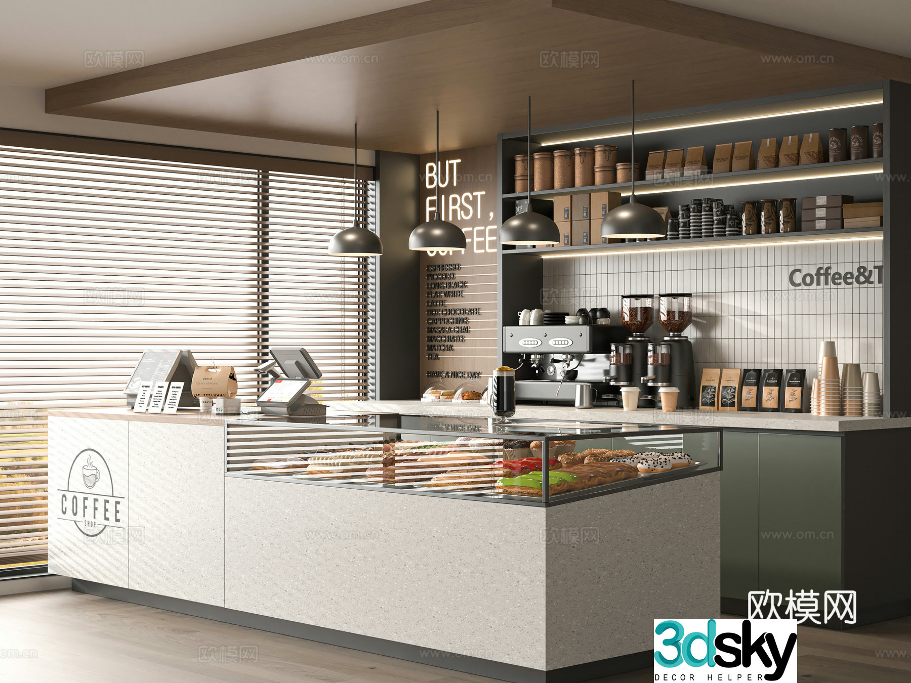 Modern cafe 3d model