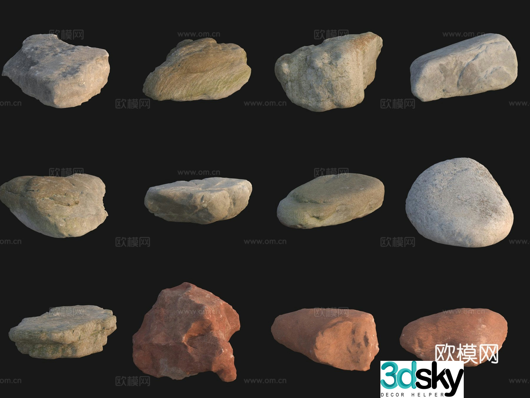 Rock big stone 3d model