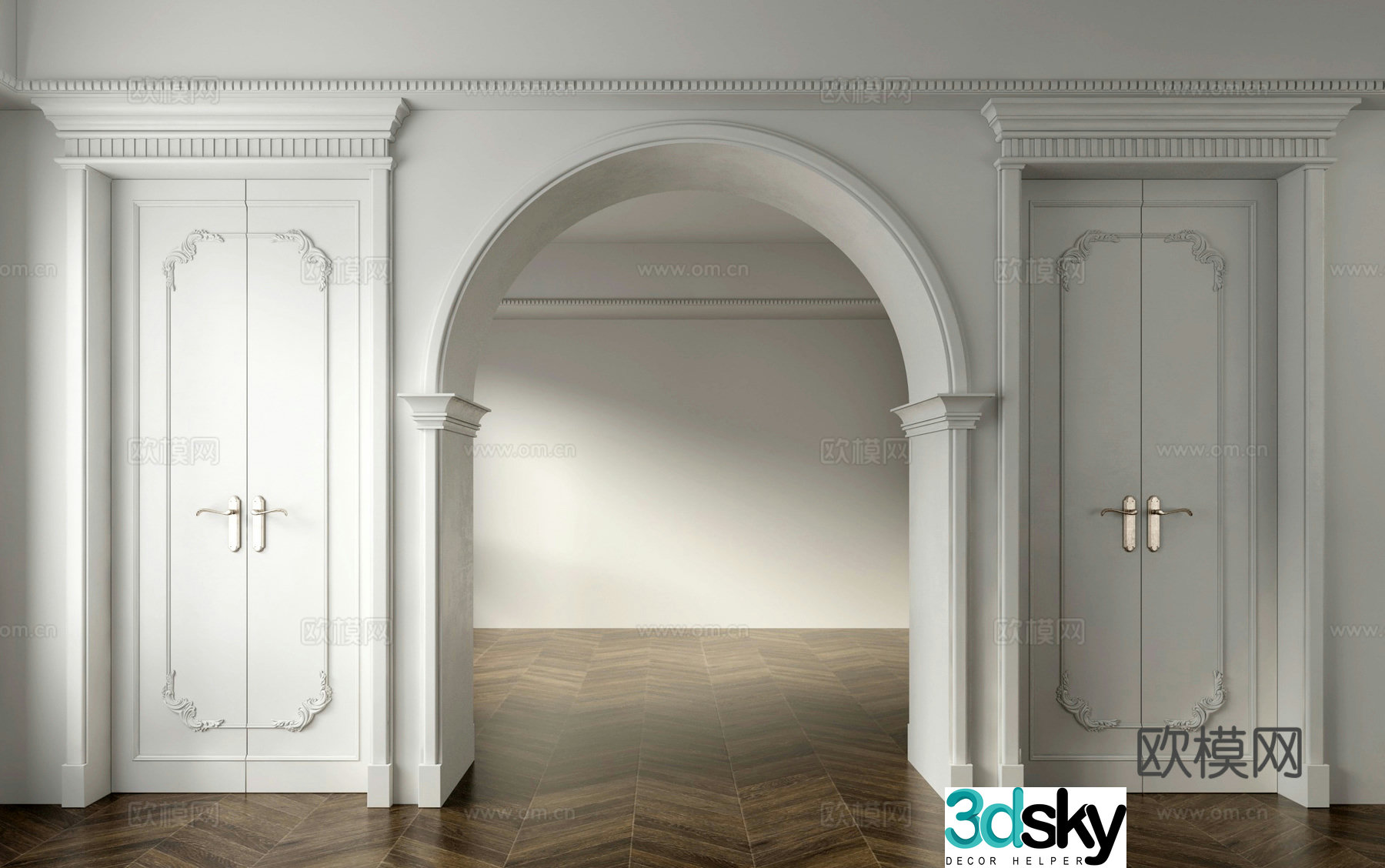 French American Door Hole Pass 3D Model