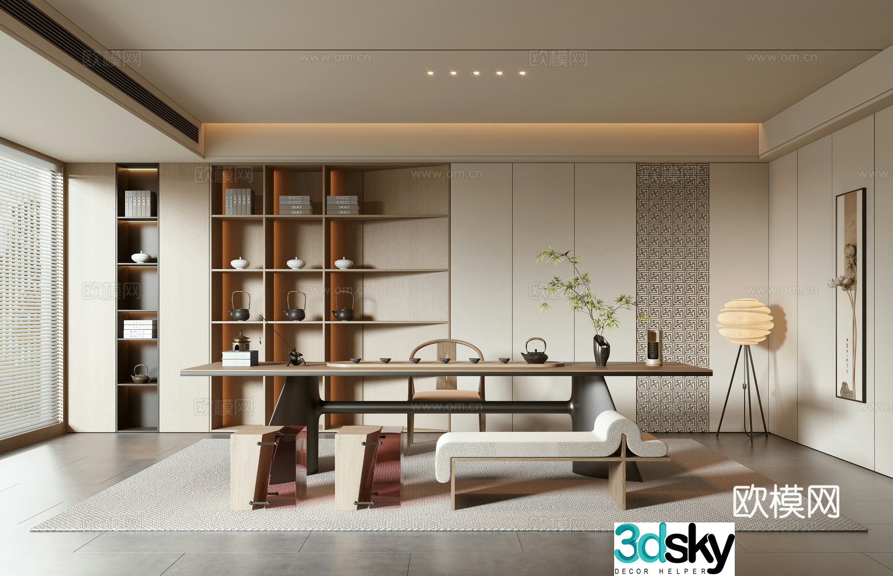 New Chinese tea room 3D model