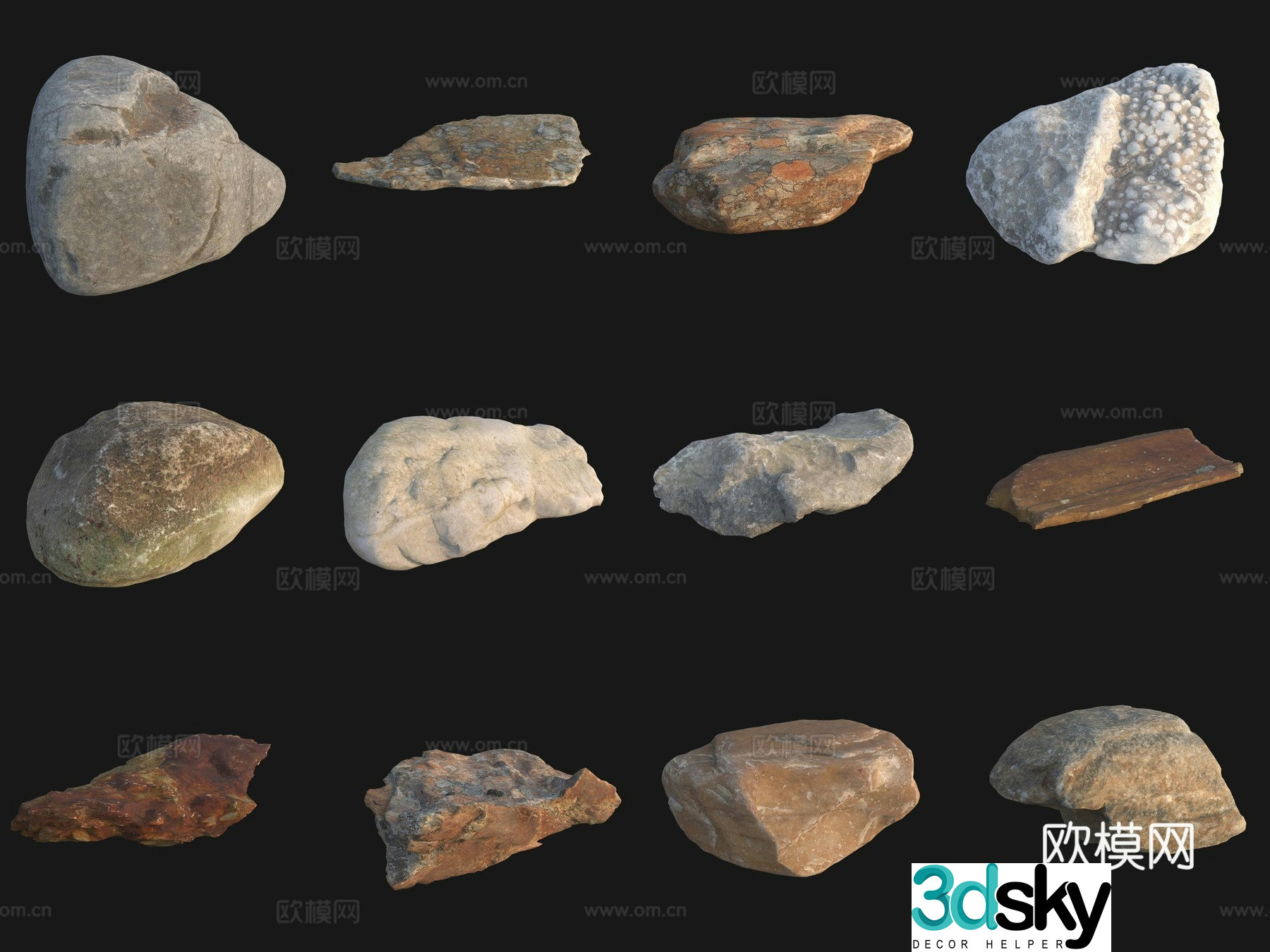 Rock big stone 3d model