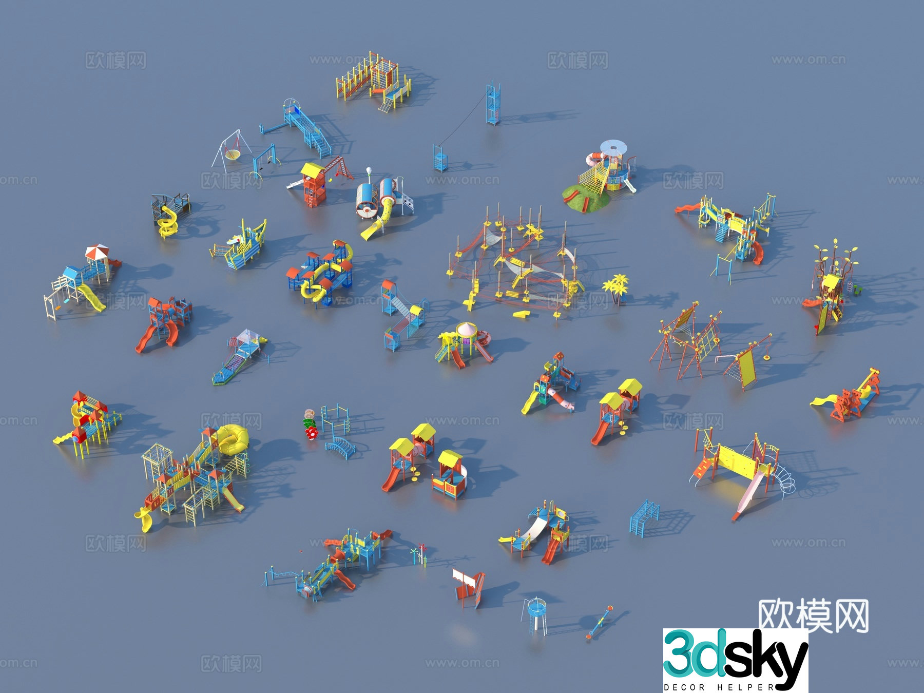 Ride facilities Kindergarten slide 3d model