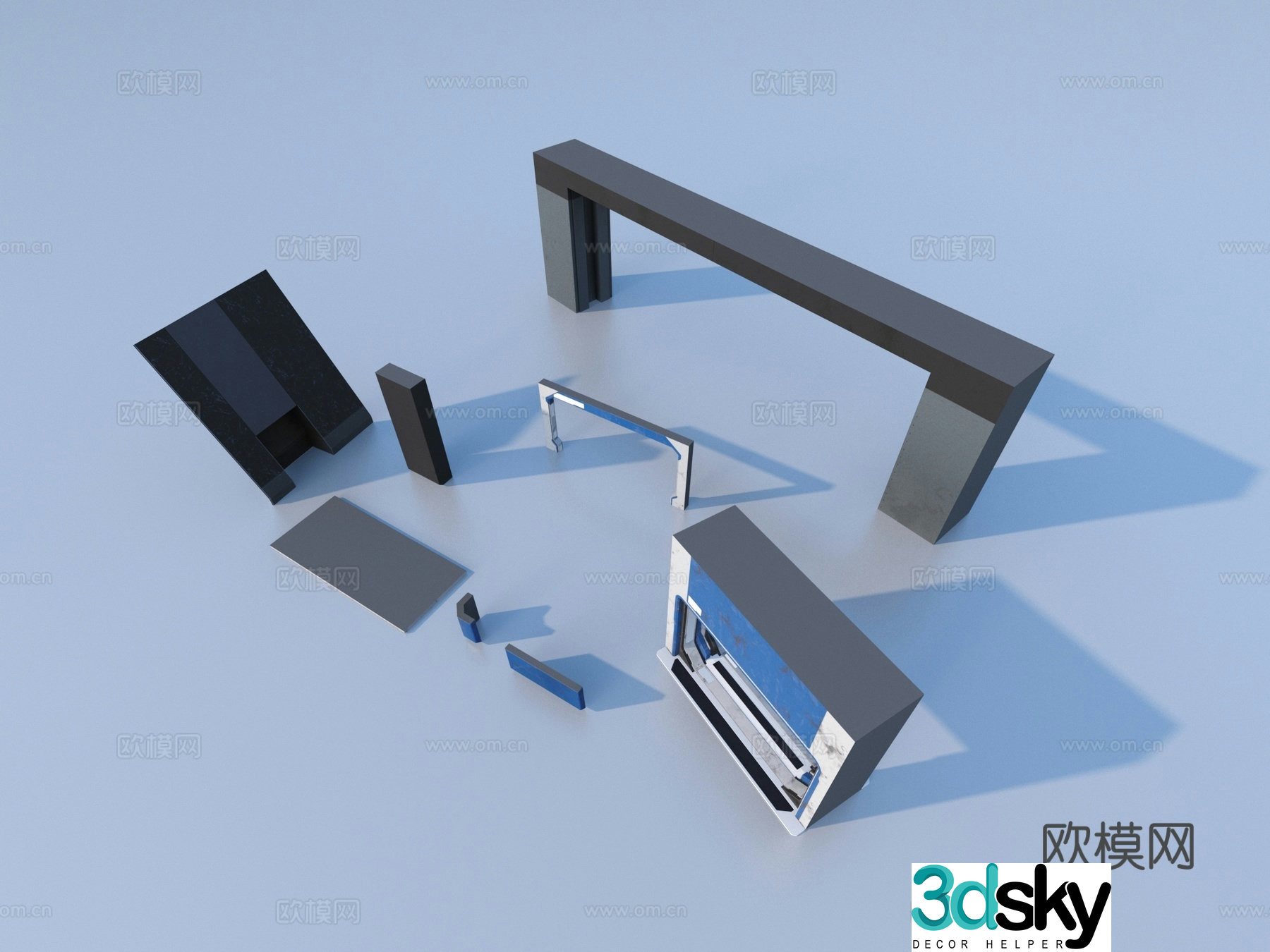 Hardware mechanical parts cabin components 3D model