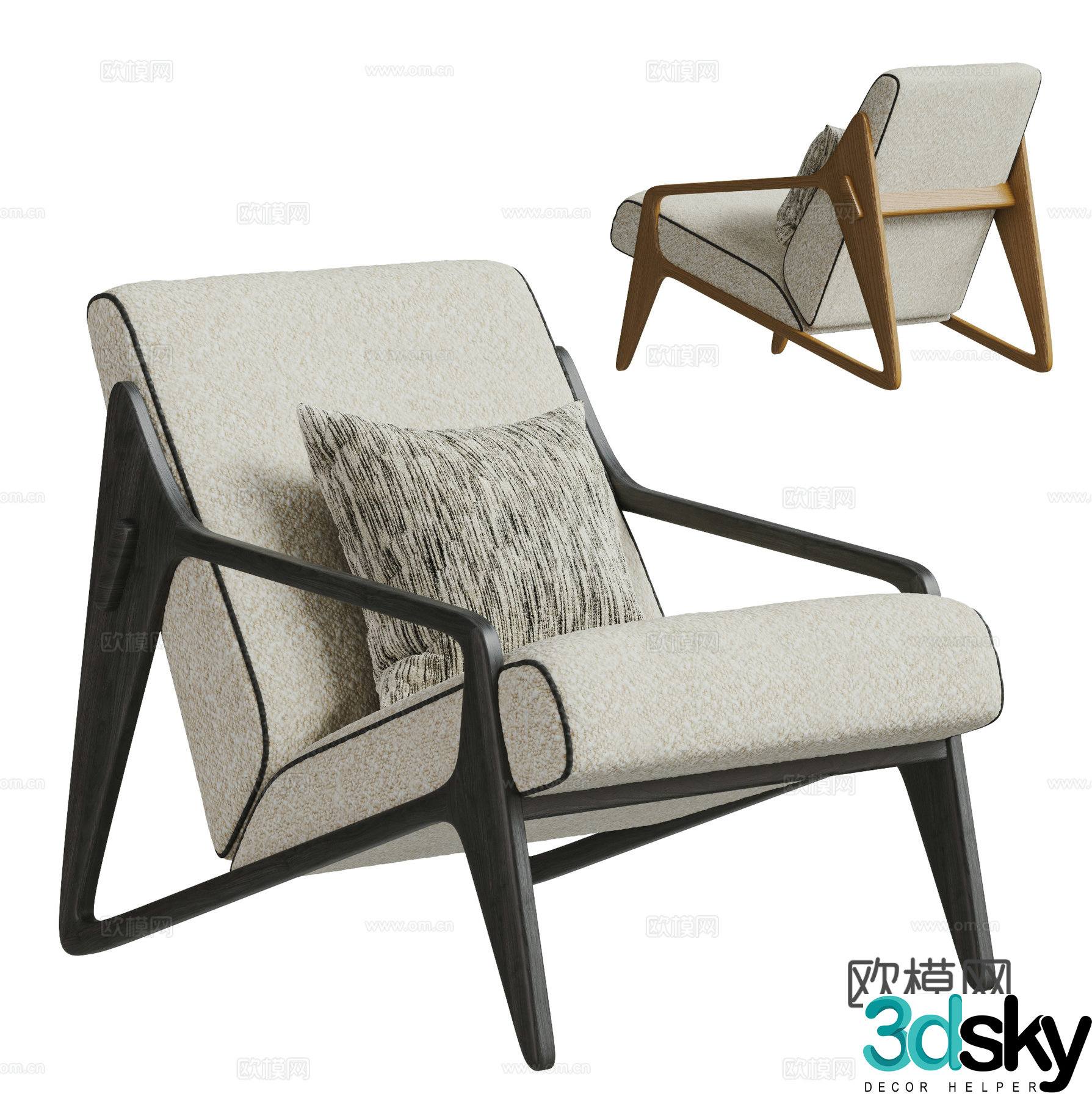 VITRA modern and ancient leisure chair combination fabric leisure chair sofa chair armchair 3d model