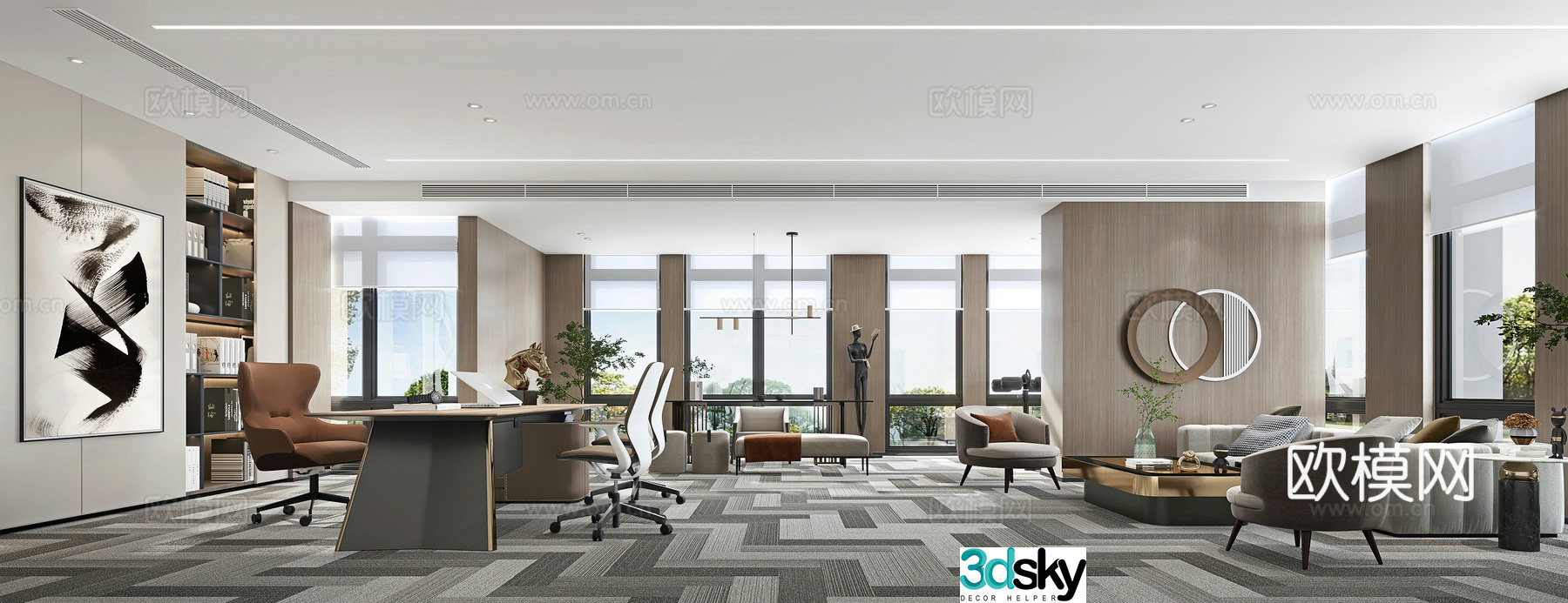 Modern Manager Office Chairman Office Boss Office President Office 3D Model