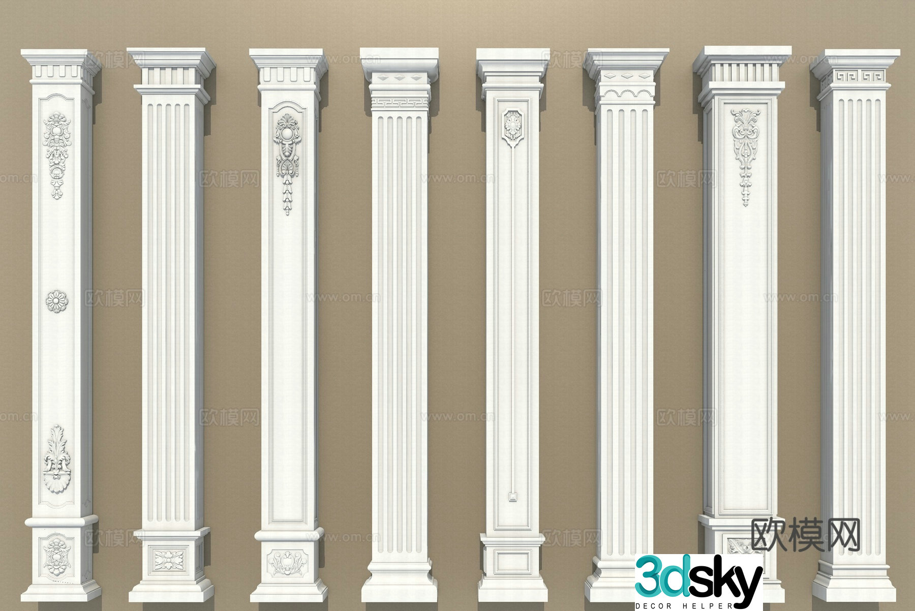 European column Roman column Corner column Hall column 3D model