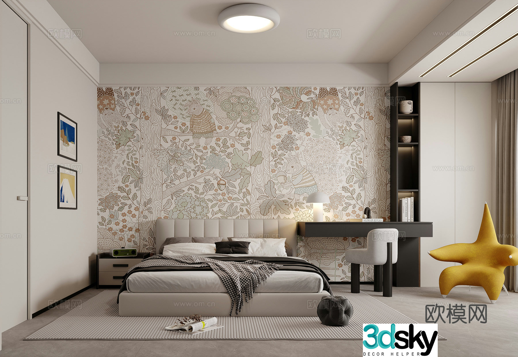 Modern minimalist children’s room 3d model