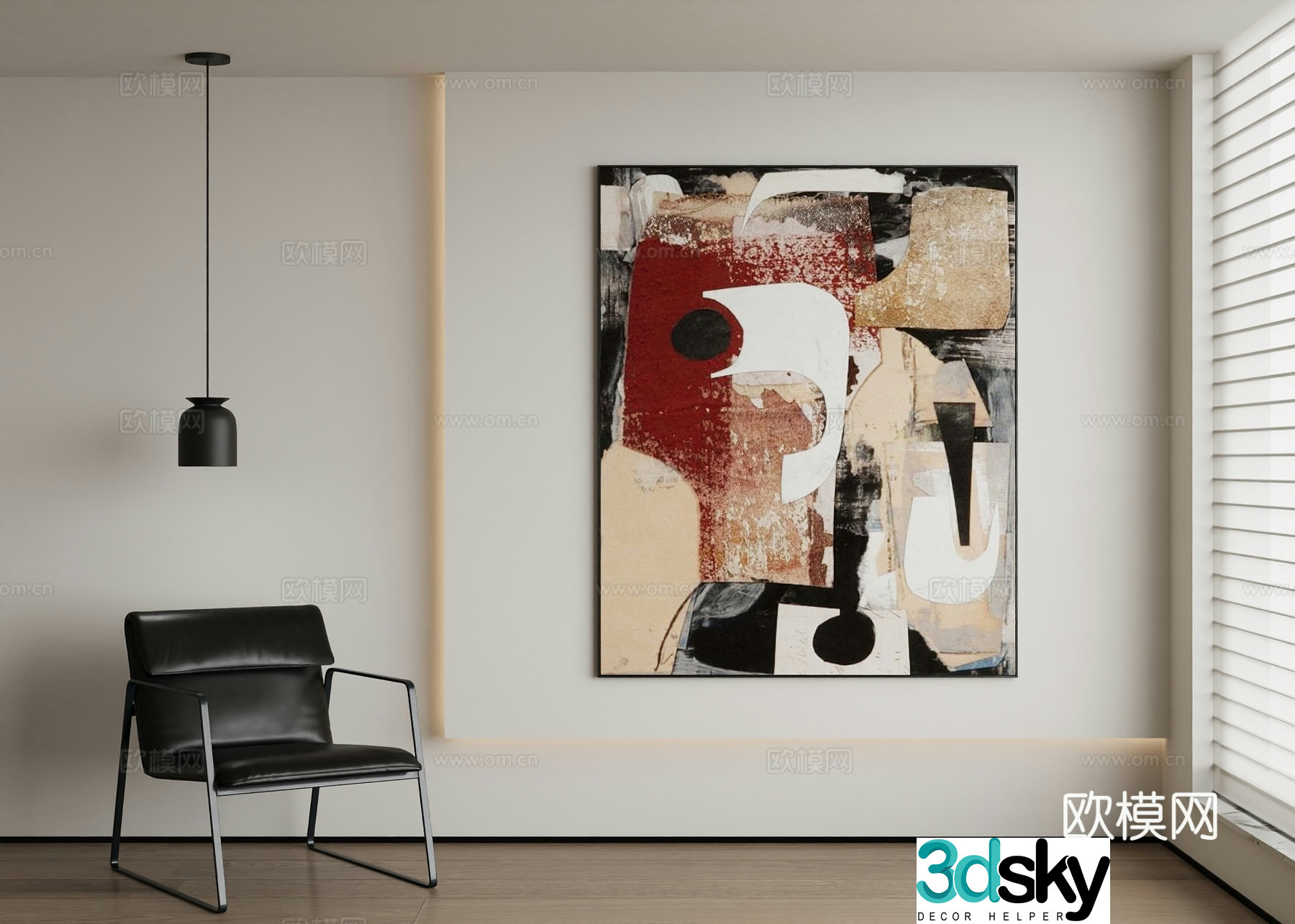 Modern decorative painting 3d model