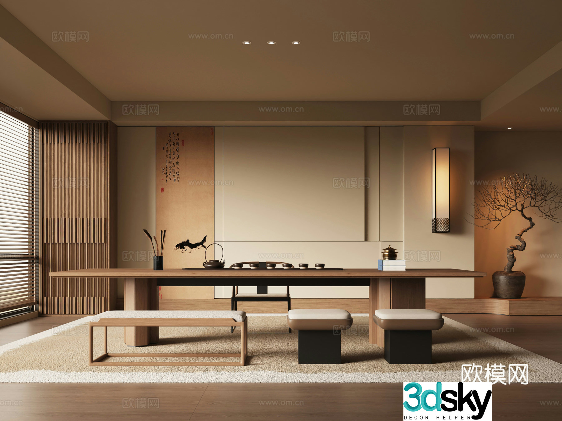 New Chinese Song style tea room 3D model