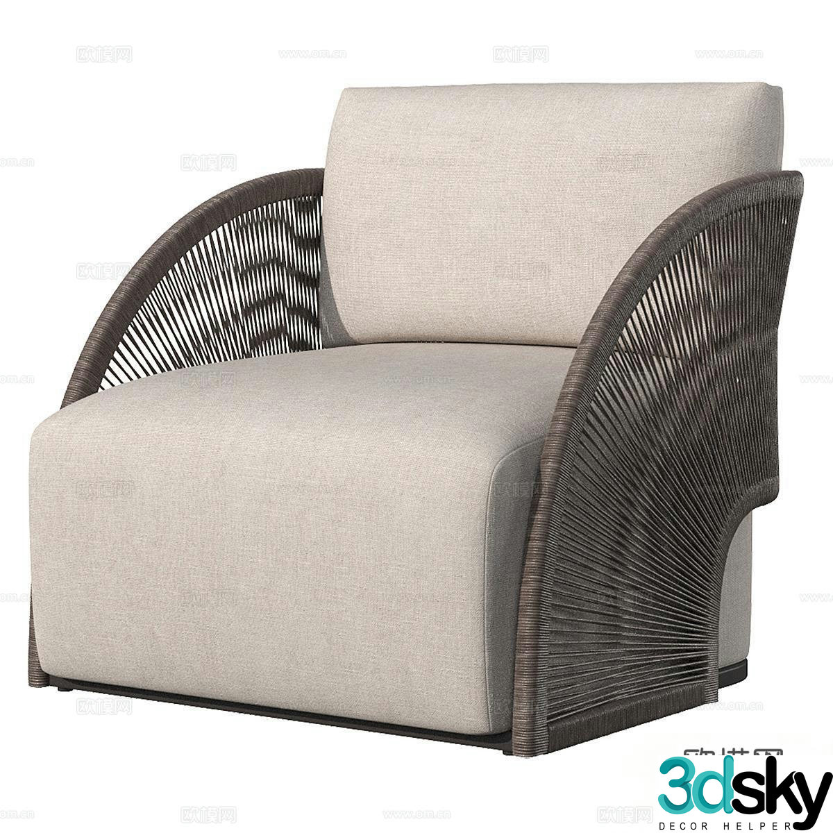 Pavona modern outdoor chair outdoor sofa chair outdoor leisure chair fabric leisure chair 3d model