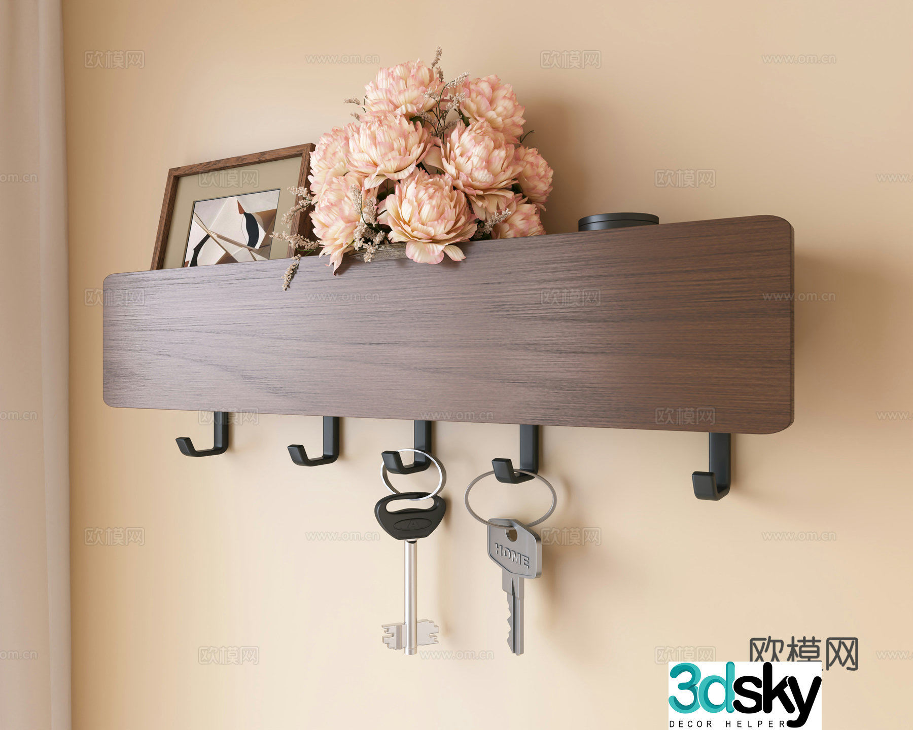 Hook medieval hook key hook clothes hook entrance hook storage rack hanging key 3d model