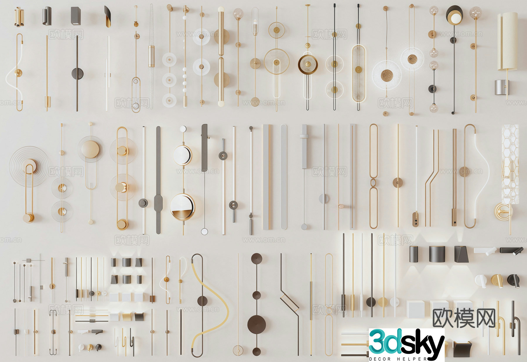 Modern wall lamp long wall lamp 3d model
